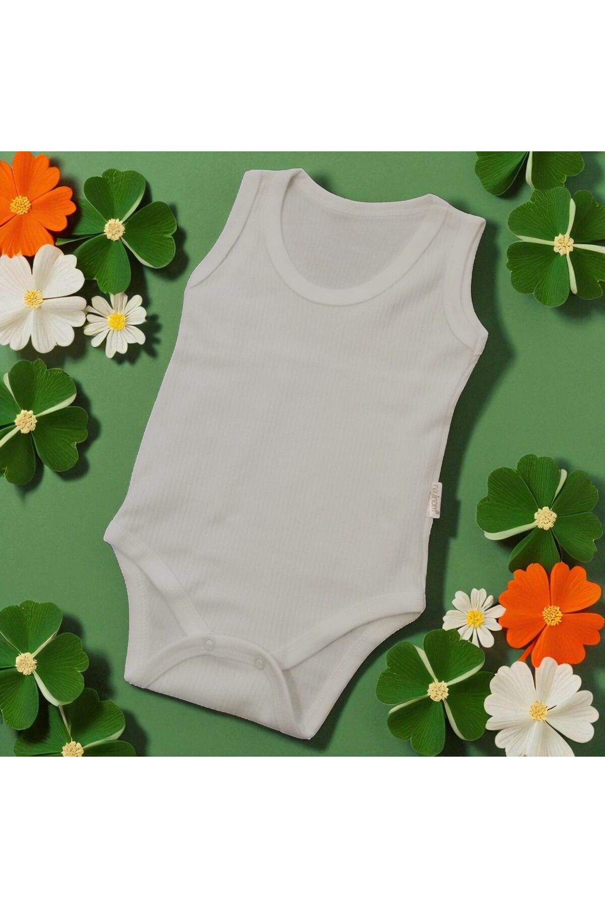Bublykids Fitilli Beyaz Bebek Zıbın Bebek Askılı Zıbın Pamuklu Zıbın