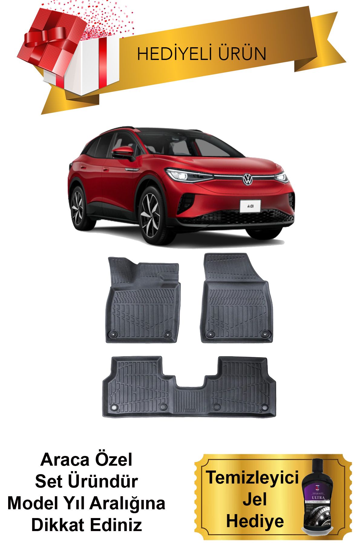 Sare Tuning Volkswagen ID4 2024 ve Sonrası 4D Havuz Paspas Takımı (HEDİYELİ)