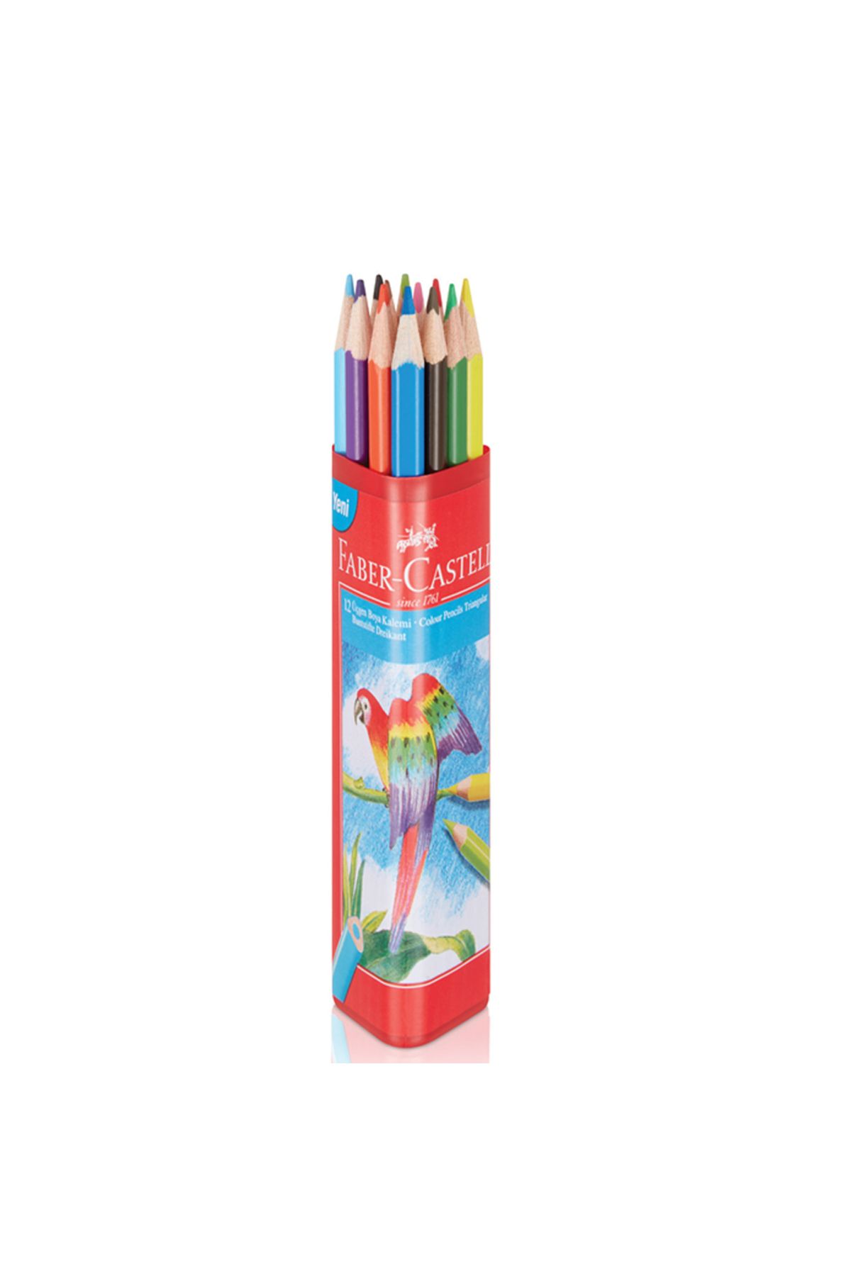 Faber -Castell Kuru Boya Tam Boy Üçgen Plastik Tüp 12 Renk 5171 113313