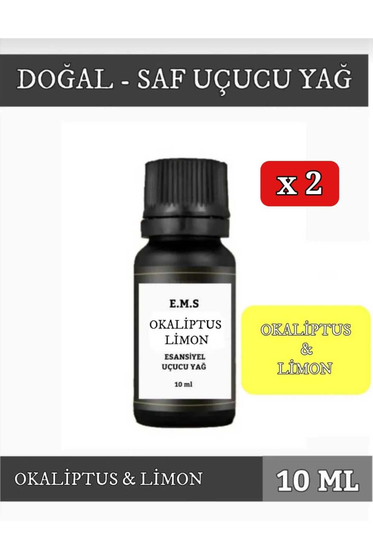 E.M.S AVM 2 ADET OKALİPTUS & LİMON Esansiyel Uçucu Yağ Buhurdanlık Esansı Kokusu Difüzör Yağı 2 X 10 ml.
