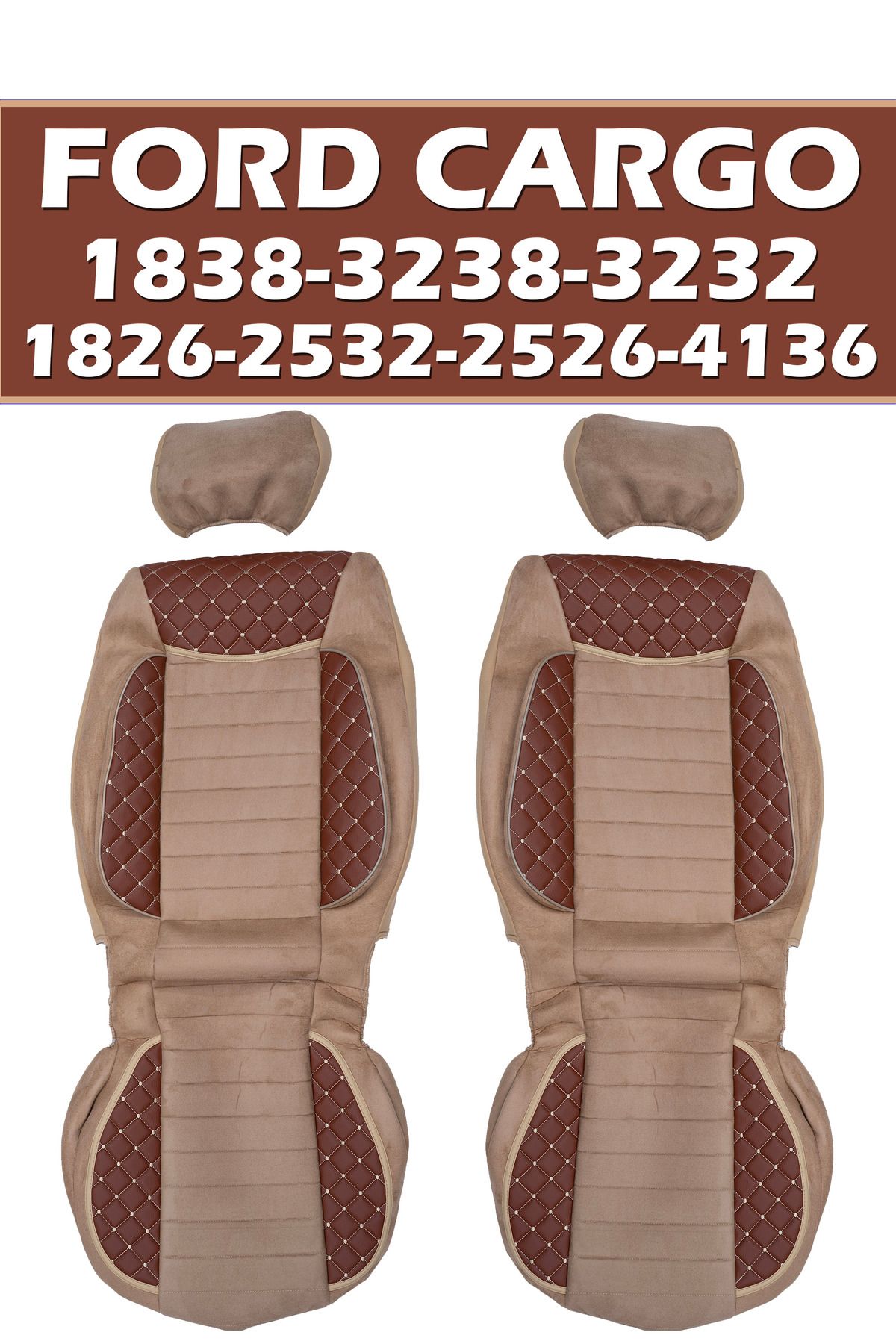 VIPTIRSHOP FORD CARGO 1838-3238-3232-1826-2532-2526-4136-4142 (2010-2025) DERİ SÜET ORTAPEDİK KOLTUK KILIFI