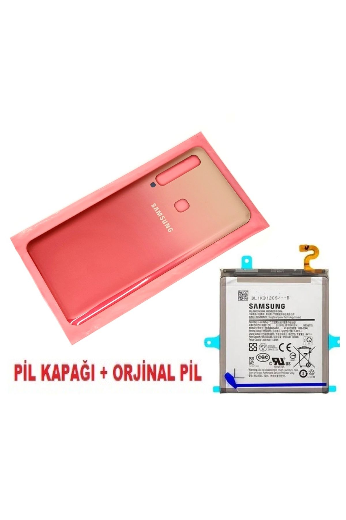 indirimplus Samsung Galaxy A9 A920 Arka Pil Batarya Kapağı + PİL (CAM) KIRMIZI
