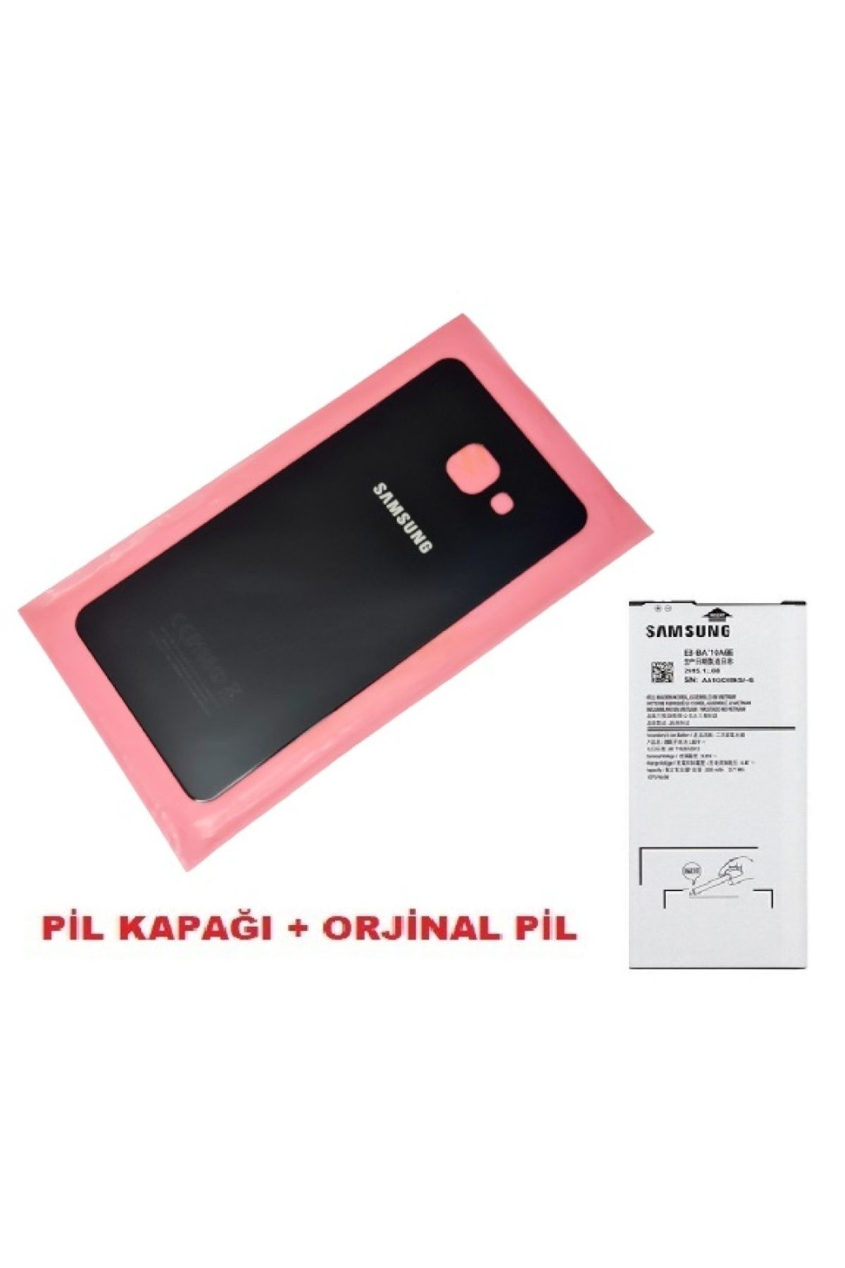 indirimplus Samsung Galaxy A5 2016 (A510) Arka Kapak Batarya Kapağı + PİL (CAM) SİYAH