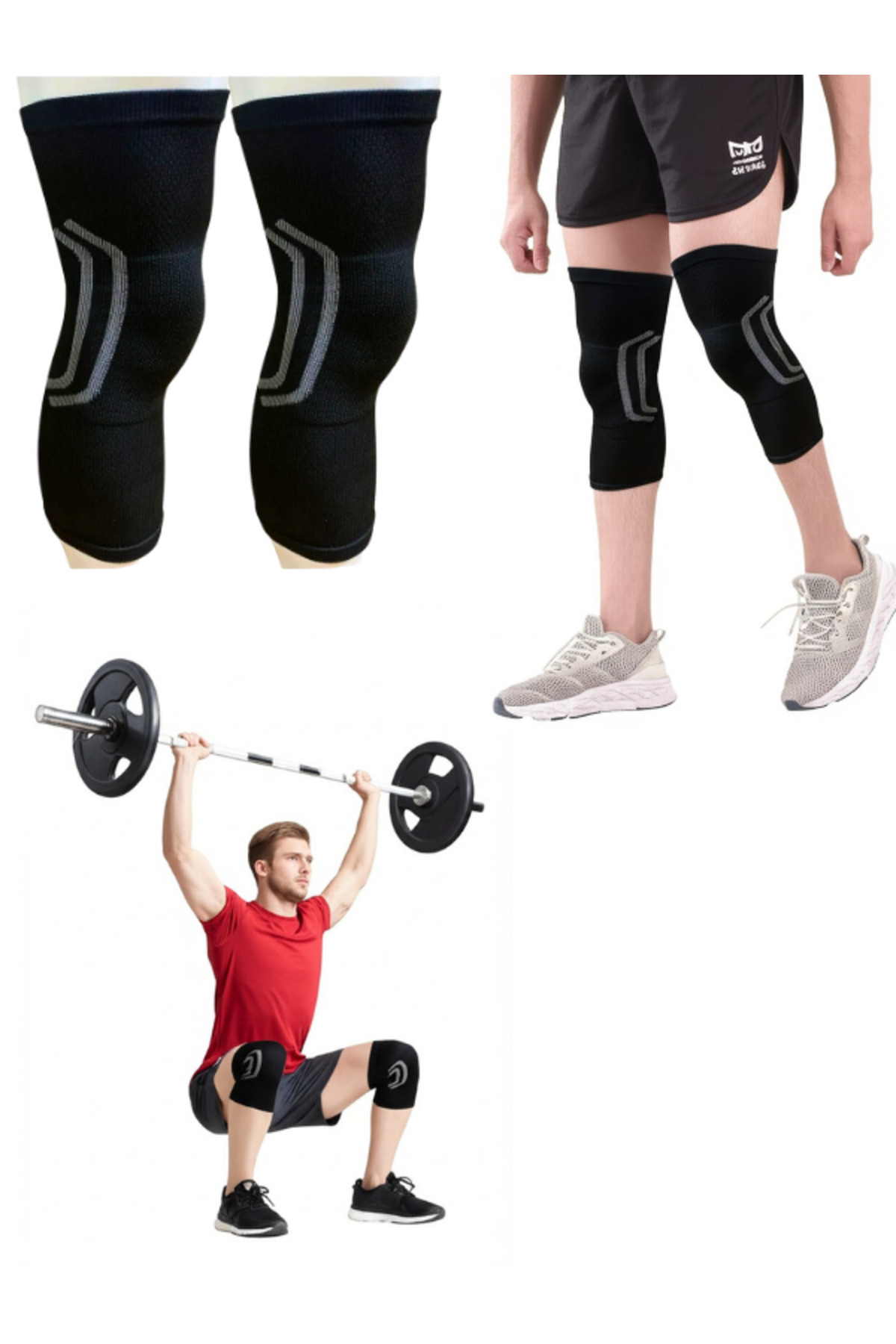 Sirius Sportswear 2'li Fitness Spor Dizlik, Ortopedik Antrenman Dizliği , Knee Sleeve Unisex Koşu Dizliği Spor Dizliği