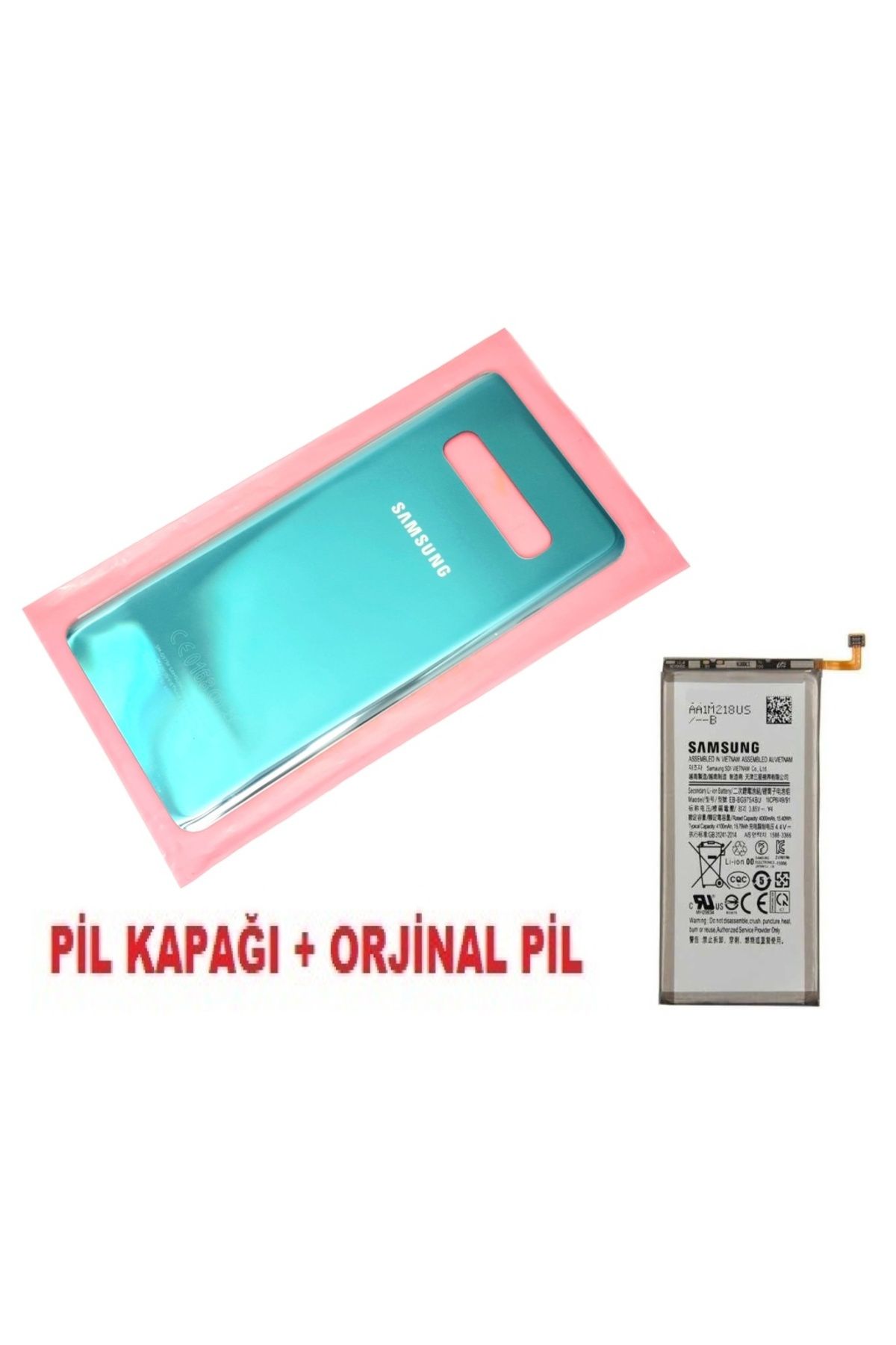indirimplus Samsung Galaxy S10 Plus Arka Pil Batarya Kapağı + PİL (CAM) YEŞİL