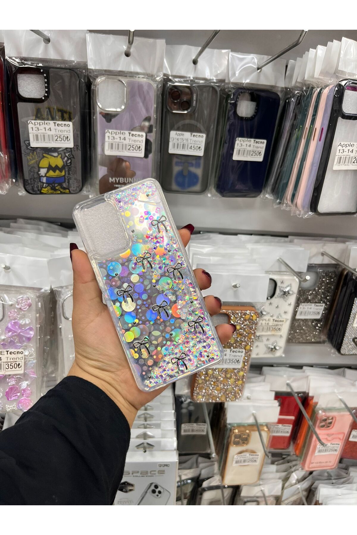 TECNOTREND Oppo A74 Sulu parıltılı Hologramlı şeffaf silikon kılıf