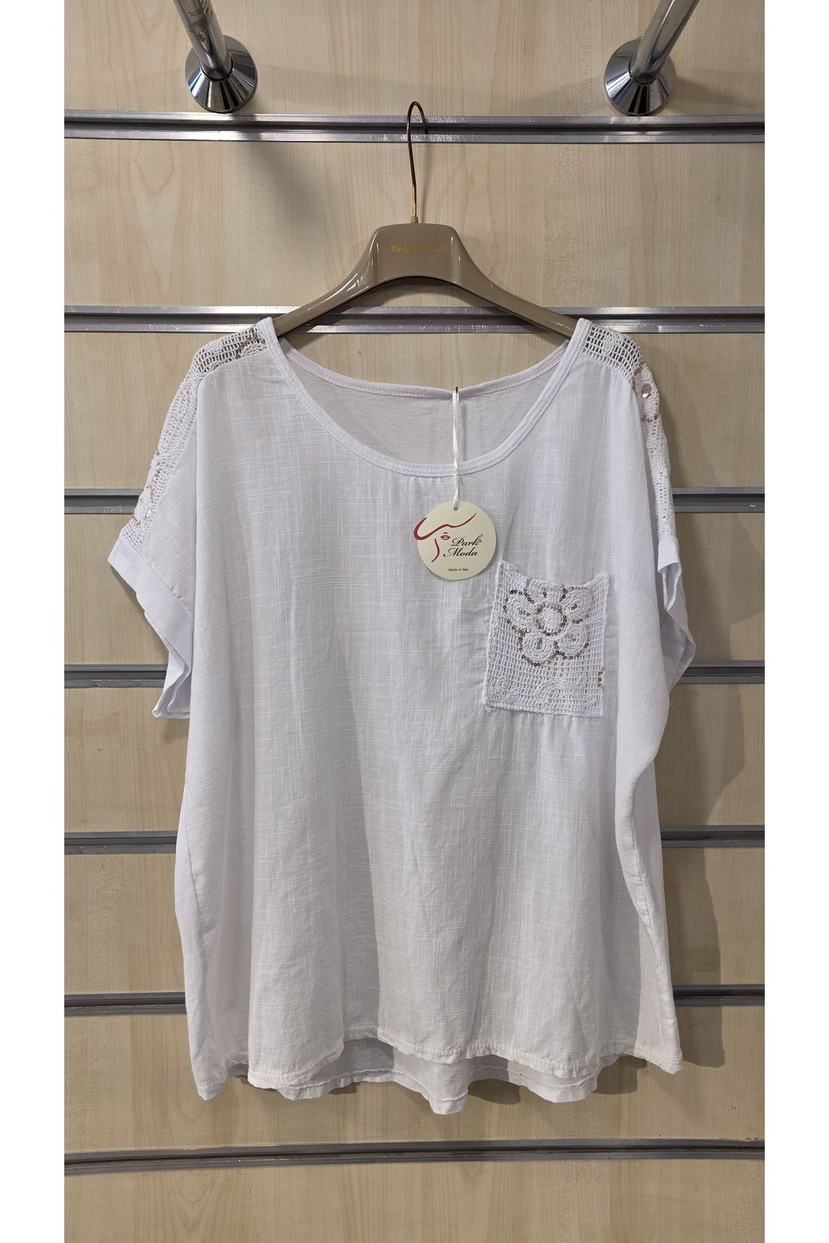 Park Moda İtalyan Bluz Dantelli Tek Cepli