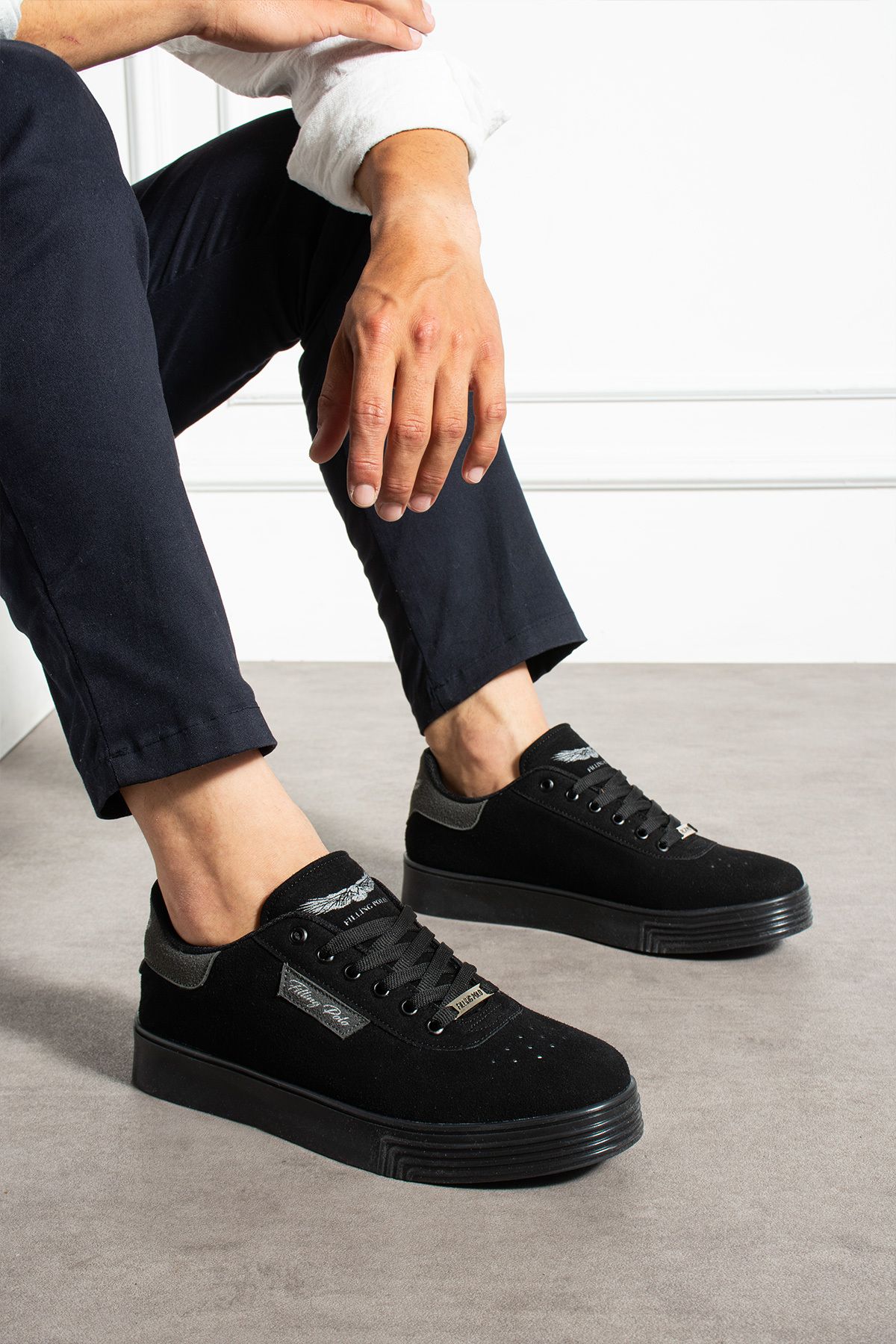 FİLLİNG POLO Erkek Sneaker Günlük Spor Ayakkabı Yüksek Taban Siyah - Rahat Tasarım 021
