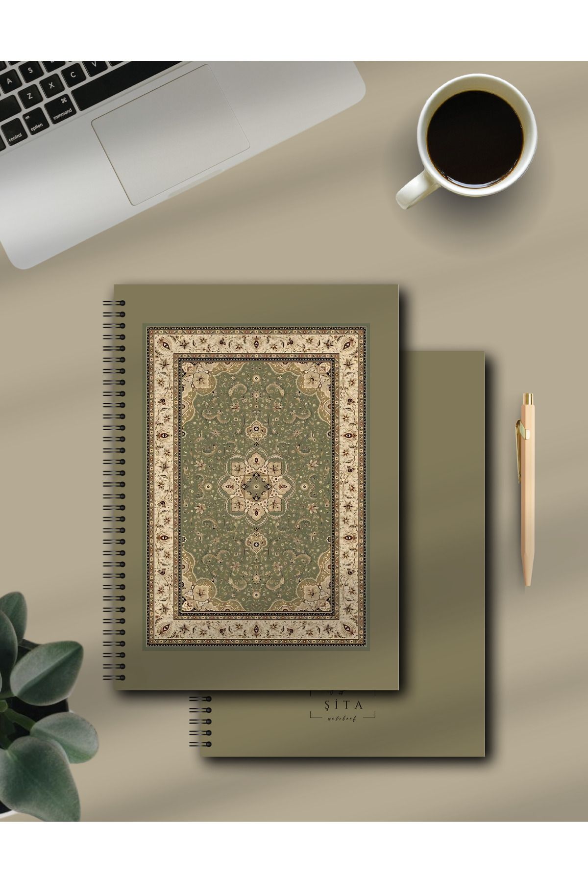 Store Şita Notebook | Çizgisiz Krem Rengi Göz Yormayan Defter | Etnik Desen