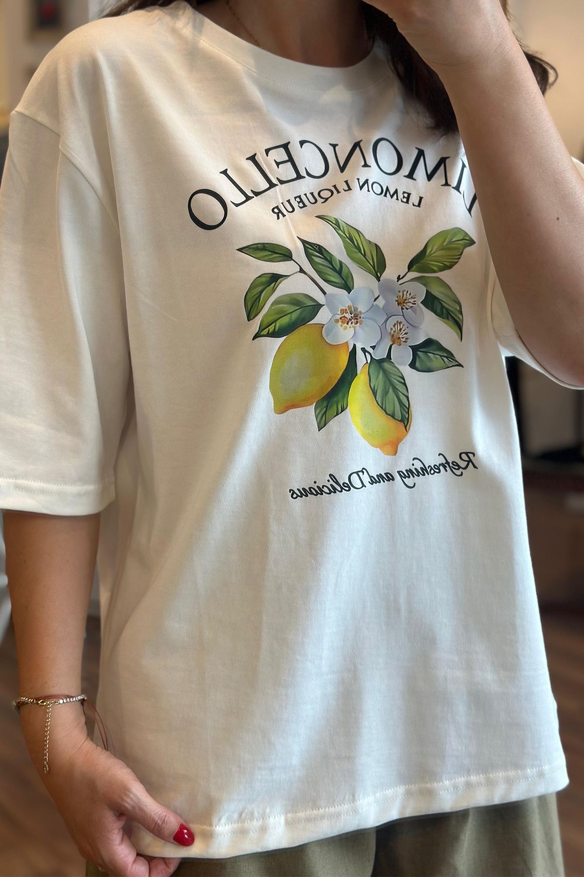 Unique Boutique Limonçello Bisiklet Yaka Tshirt