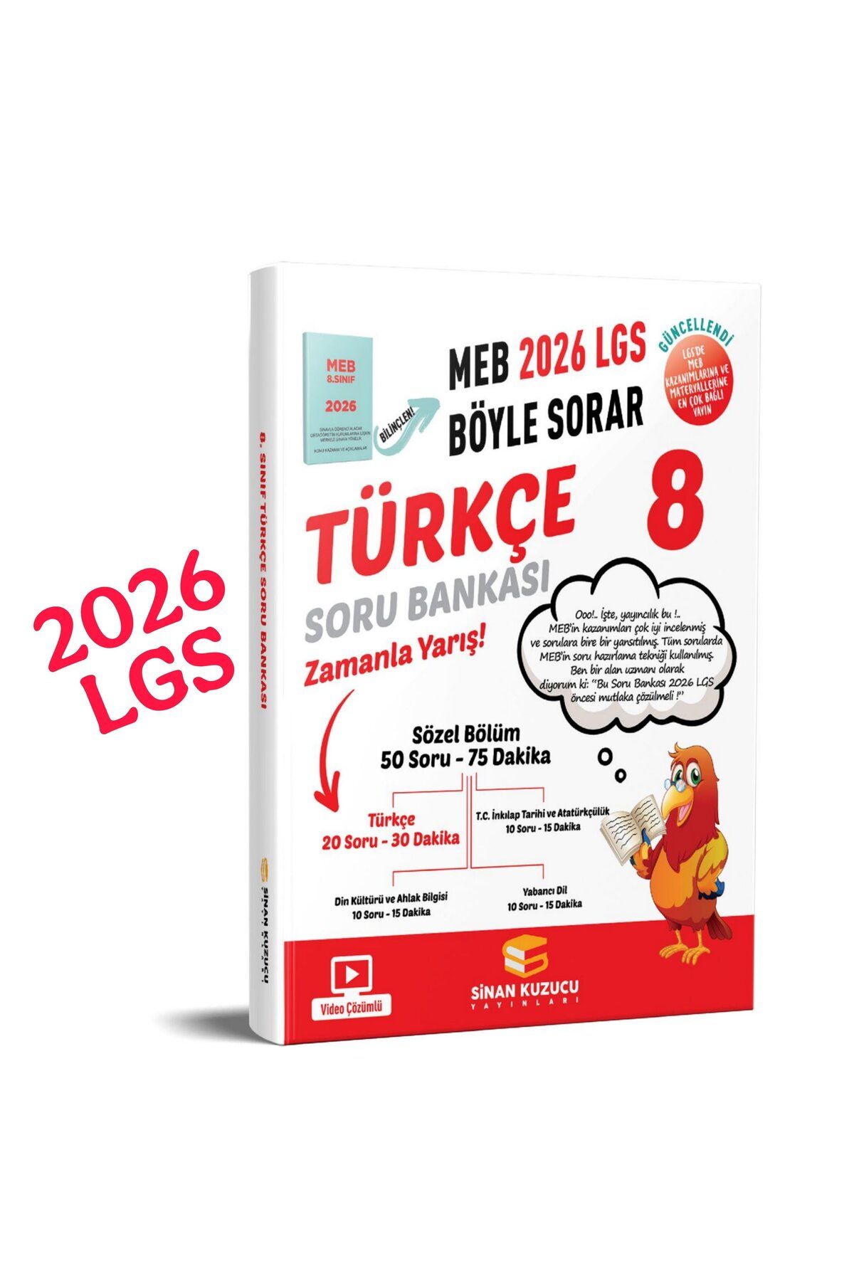 SİNAN KUZUCU YAYINLARI 8. Sınıf 2026 Lgs Meb Böyle Sorar TÜRKÇE Soru Bankası Video Çözümlü