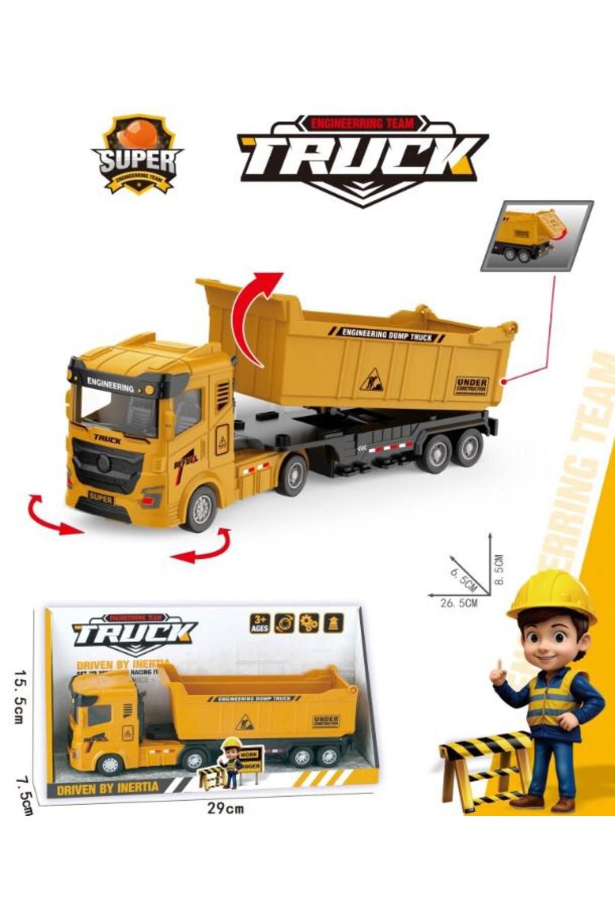 Online İnşaat İş Makineleri 25 Cm Sürtmeli Dönebilen Kabinli Kaldırılabilir Kasalı Kamyon