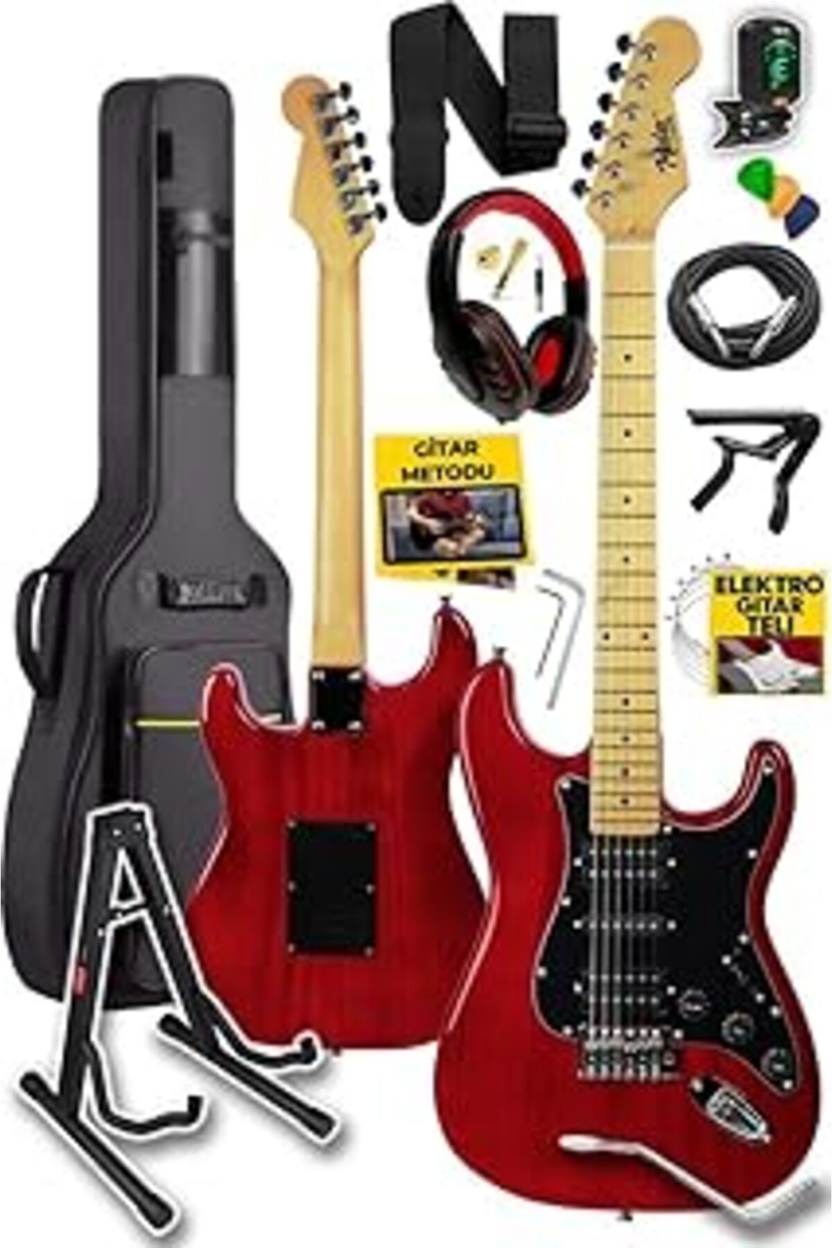 Pazarcan Midex Rph-40rdst Profesyonel Elektro Gitar Seti Hsh Manyetik Maple Klavye Üst Kalite