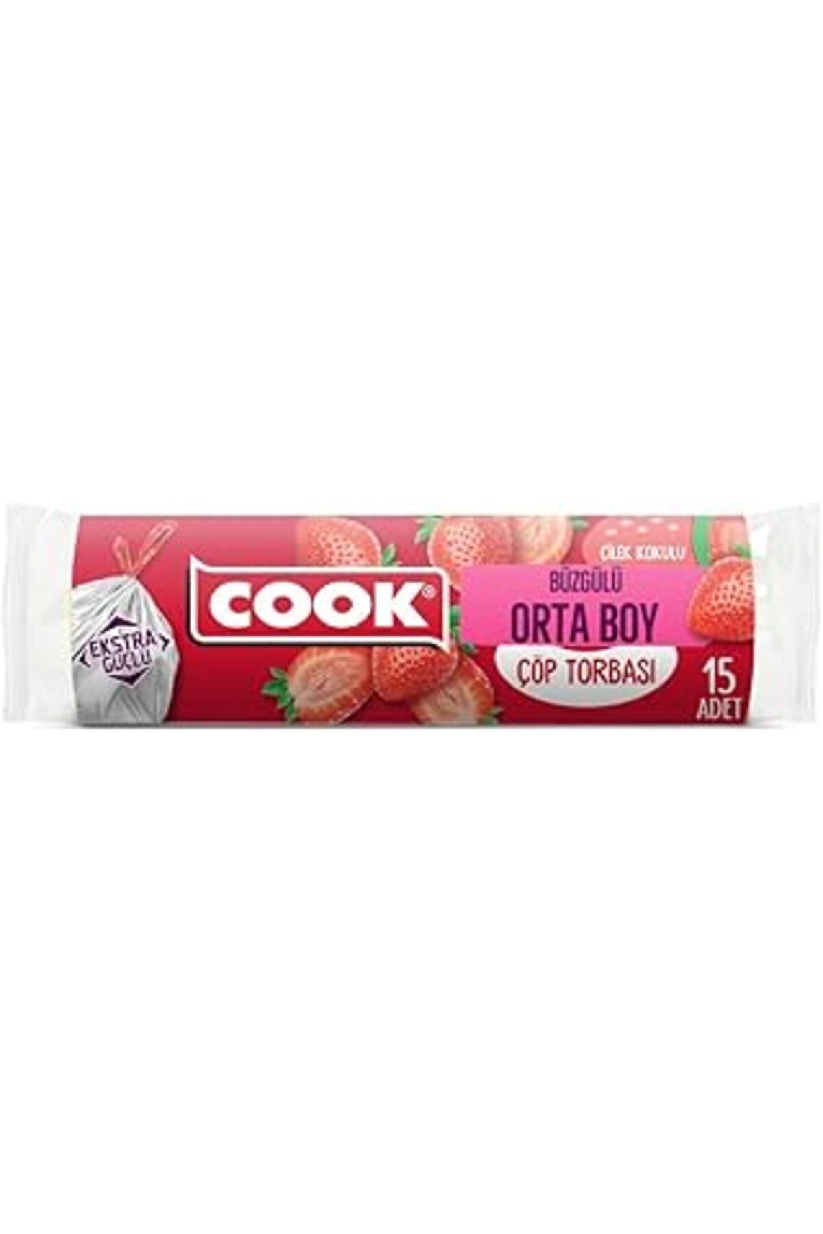 Pazarcan Cook Büzgülü Kokulu Orta Boy Çöp Torbası (Çilek)