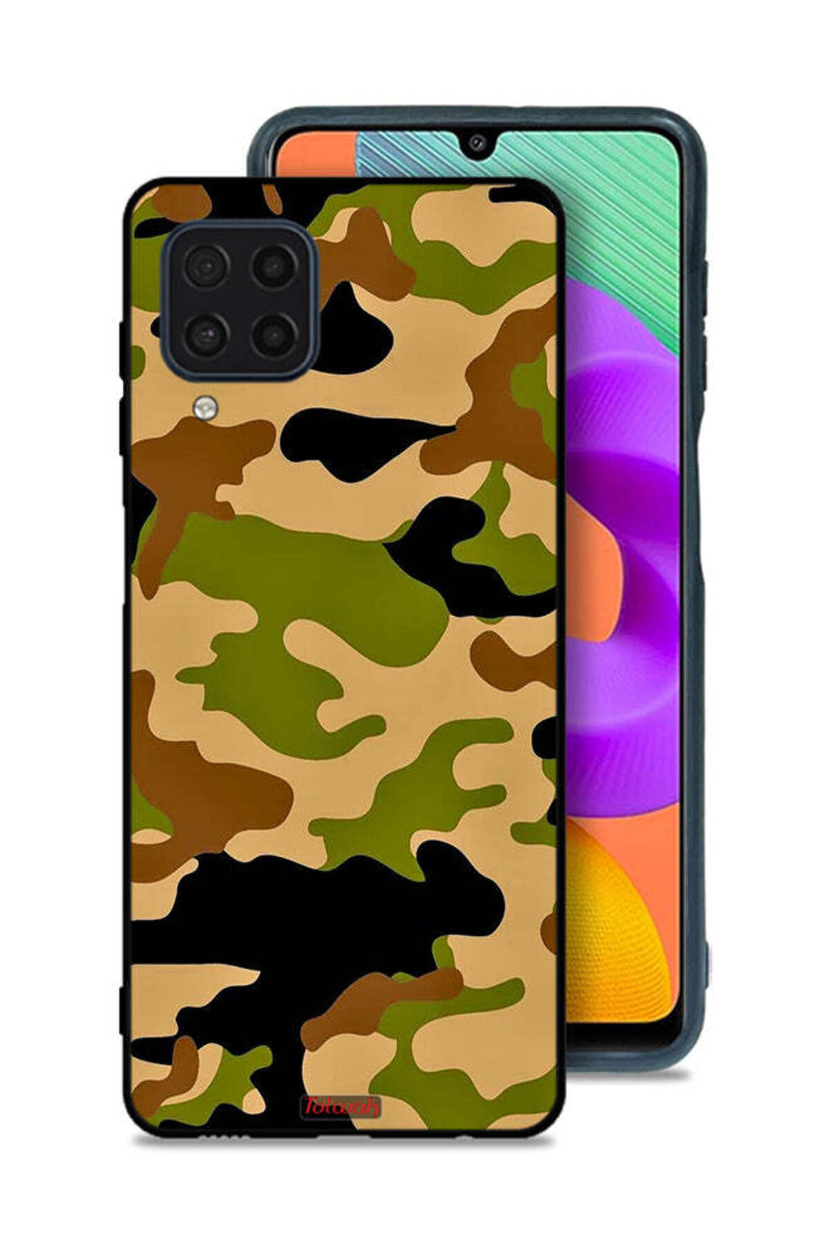 Tolwak-Samsung Galaxy M22 Protective Case Cover Camouflage Abstract Digital Pattern 1