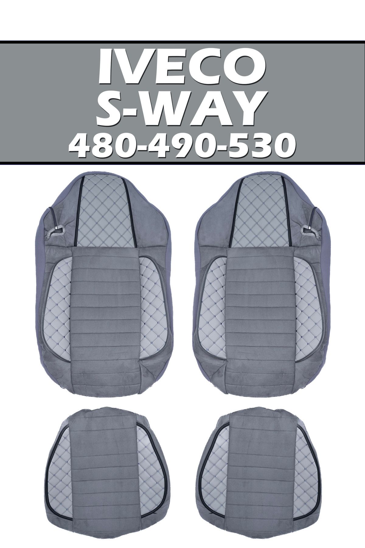 VIPTIRSHOP IVECO S-WAY 480-490-530 (2020-2024) DERİ SÜET ORTAPEDİK KOLTUK KILIFI