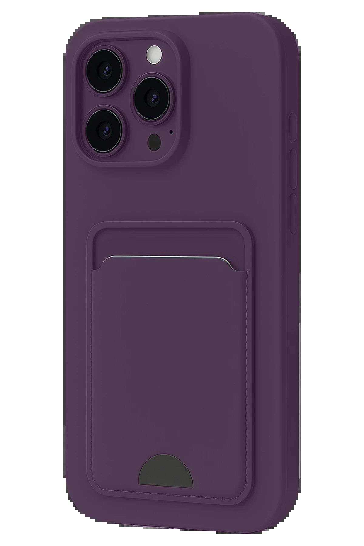Toptan Bulurum iPhone 16 Pro Max Kılıf Kelvin Kartvizitli Silikon - Derin Mor