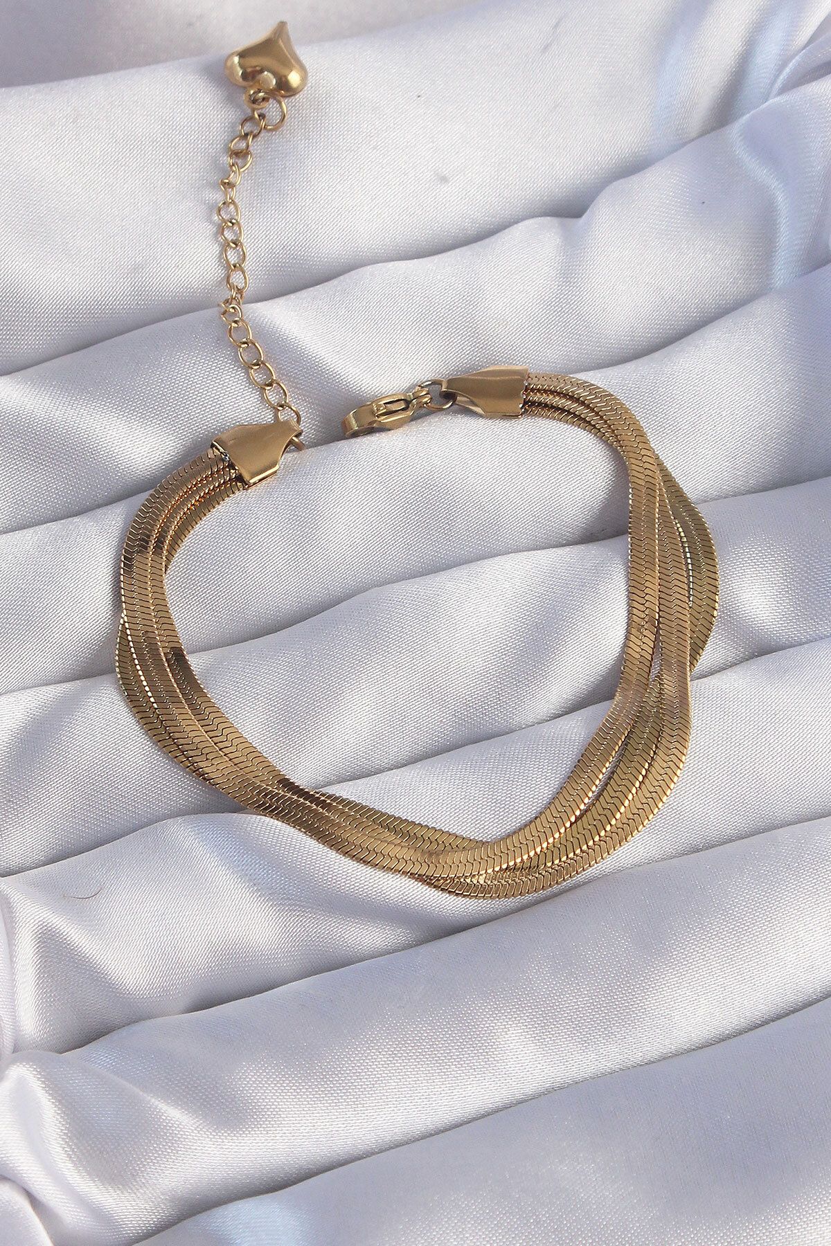 ihtiyaçavm 316L Çelik Gold Renk İtalyan Zincir Model Çoklu Bileklik - TJ-BB6187