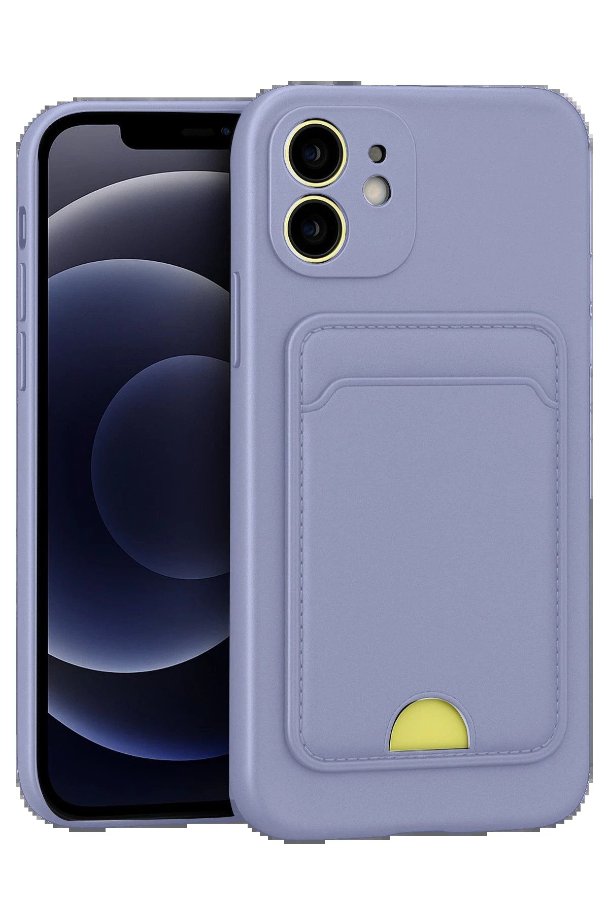 Toptan Bulurum iPhone 11 Kılıf Kelvin Kartvizitli Silikon - Lila