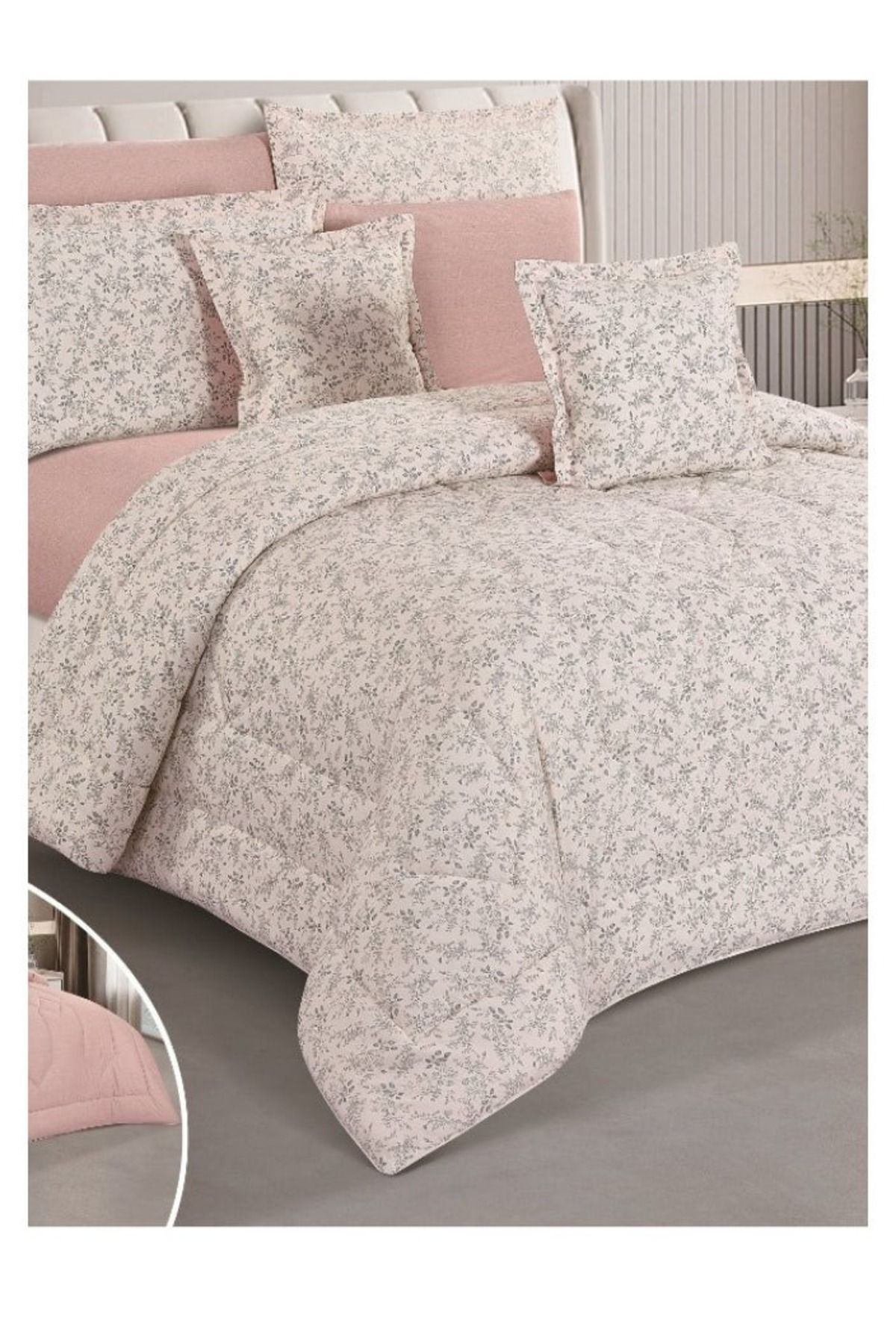 smart home-Double-sided comforter set, 8-piece comforter with comfortable inner filling, 8-piece double comforter fits two people's beds 2