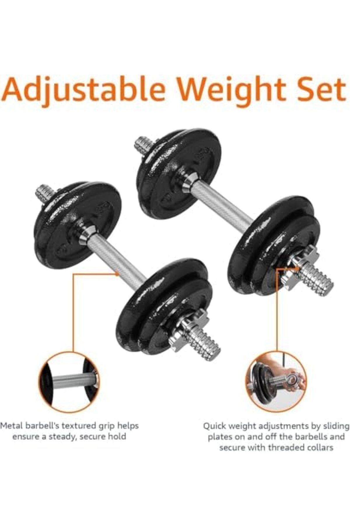 Delta Power-Adjustable Cast Iron Dumbell Set by DeltaPower, Weight Hand with Solid Dumbbell Handles 5