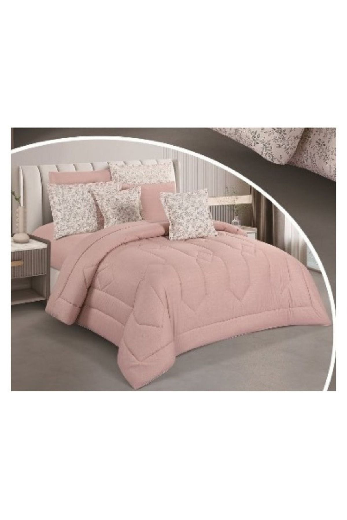 smart home-Double-sided comforter set, 8-piece comforter with comfortable inner filling, 8-piece double comforter fits two people's beds 5