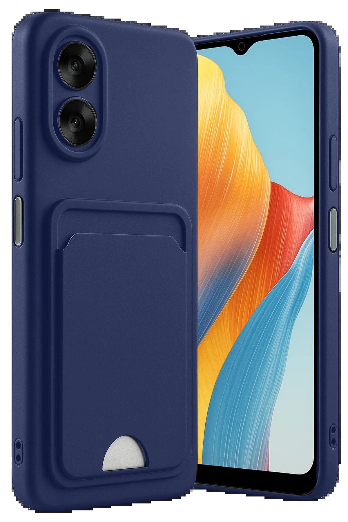 Toptan Bulurum Oppo A38 Kılıf Kelvin Kartvizitli Silikon - Lacivert