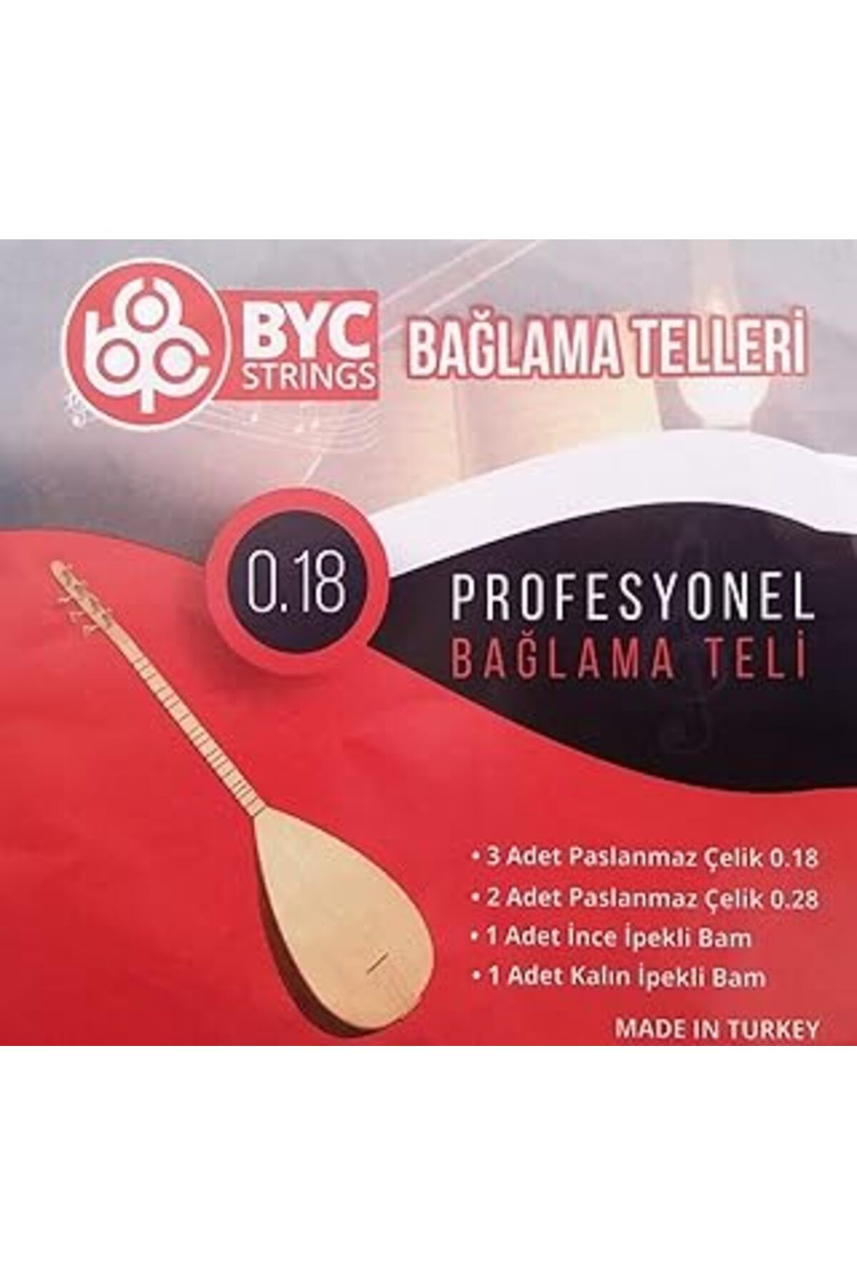 Pazarcan Raymond Joes Byc18 Kısa Sap Bağlama Teli Takım Profesyonel 0.18 Kısa Sap Saz Teli
