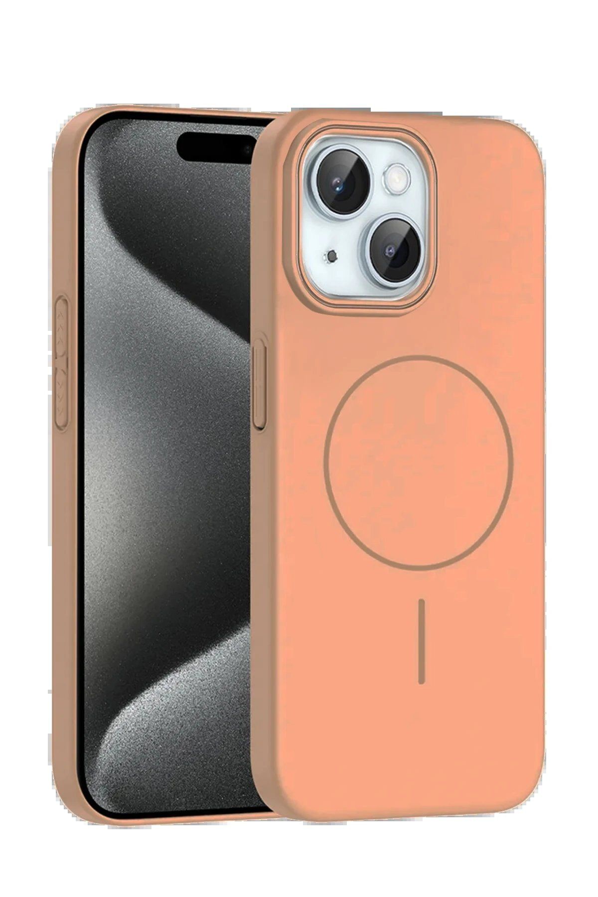 Toptan Bulurum iPhone 15 Plus Broş Magsafe Kapak - Çöl Titanyum