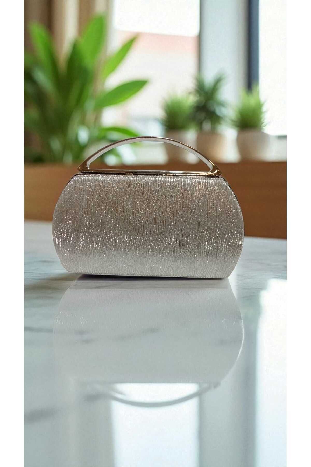 Butik BeyAbegs GÜMÜŞ IŞILTILI ABİYE ÇANTA