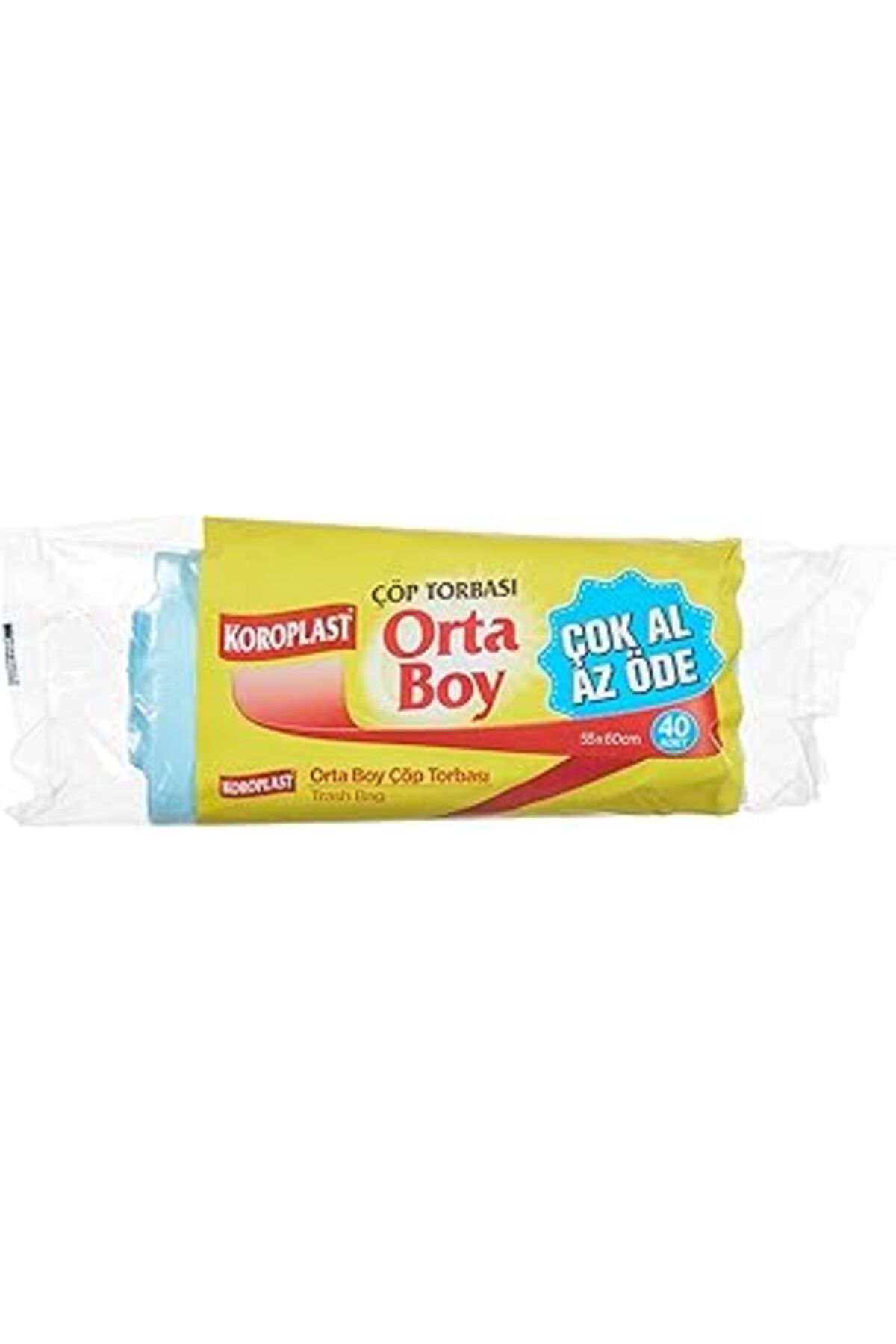 Pazarcan Koroplast Orta Boy 40'Lı Çöp Torbası 55 X 60 Cm (1 X 40 Adet)