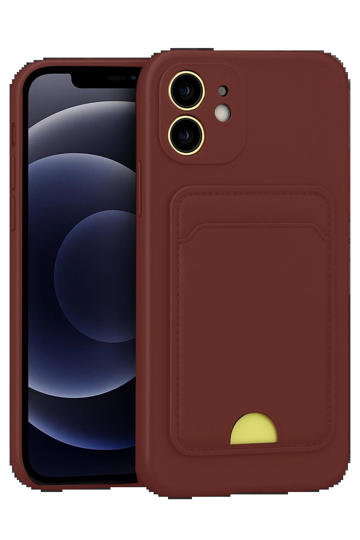 Toptan Bulurum iPhone 11 Kılıf Kelvin Kartvizitli Silikon - Bordo