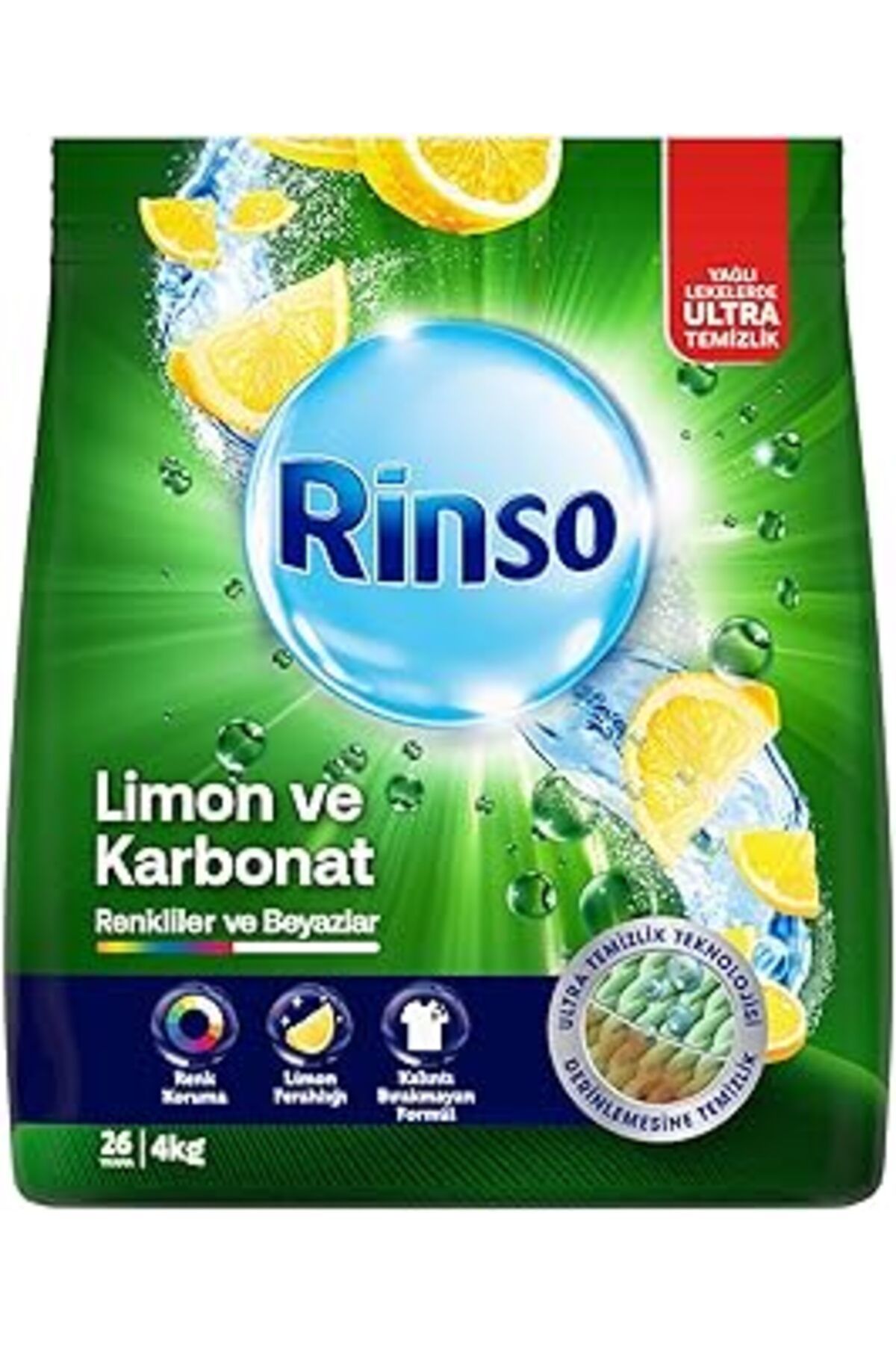 Pazarcan Toz Çamaşır Deterjanı Limon Ve Karbonat Renkliler Ve Beyazlar İçin 4 Kg