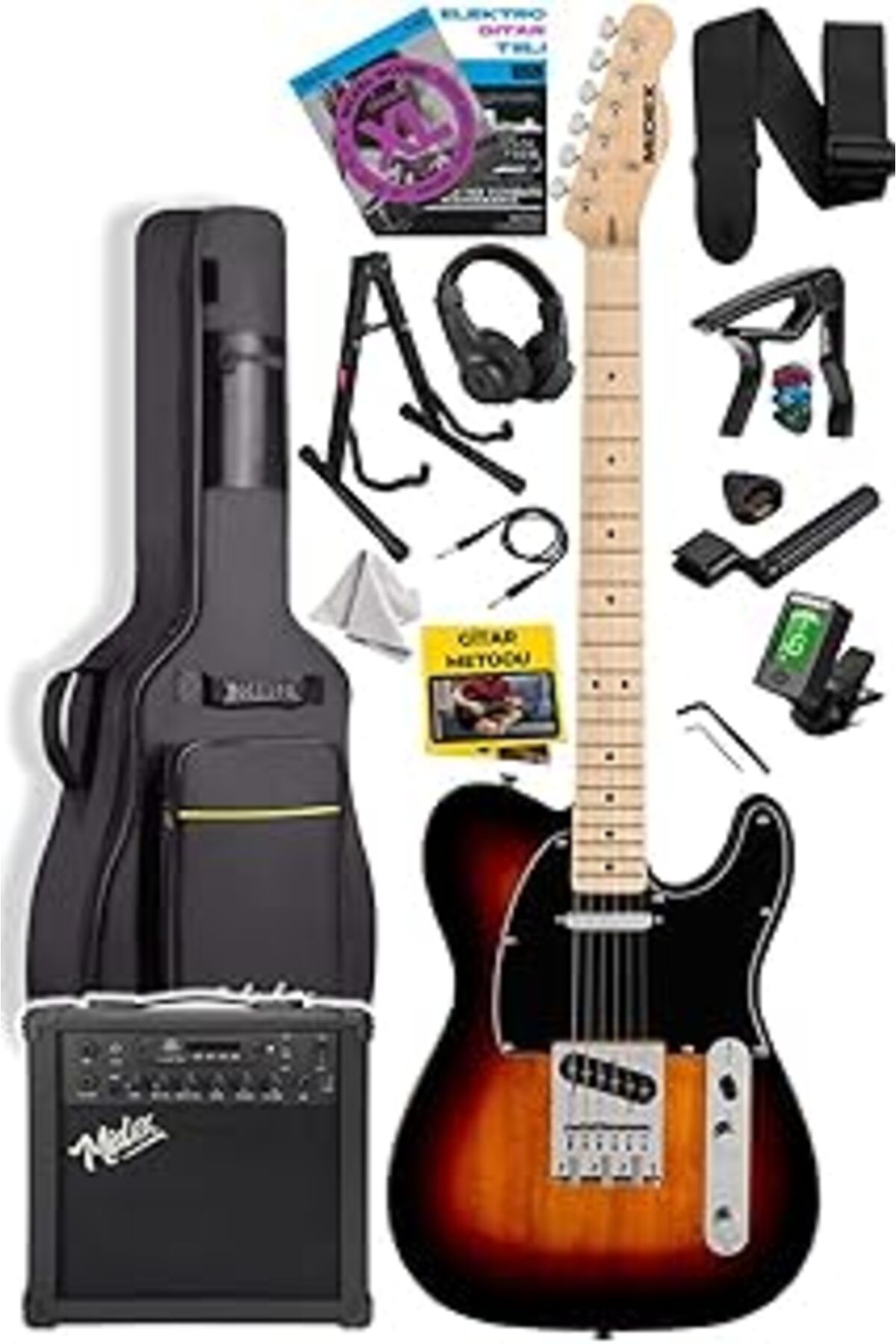 Pazarcan Midex Tlx-50sb-25amp Tele Kasa Maple Klavye 2 Single-coil 25w Amfili Elektro Gitar