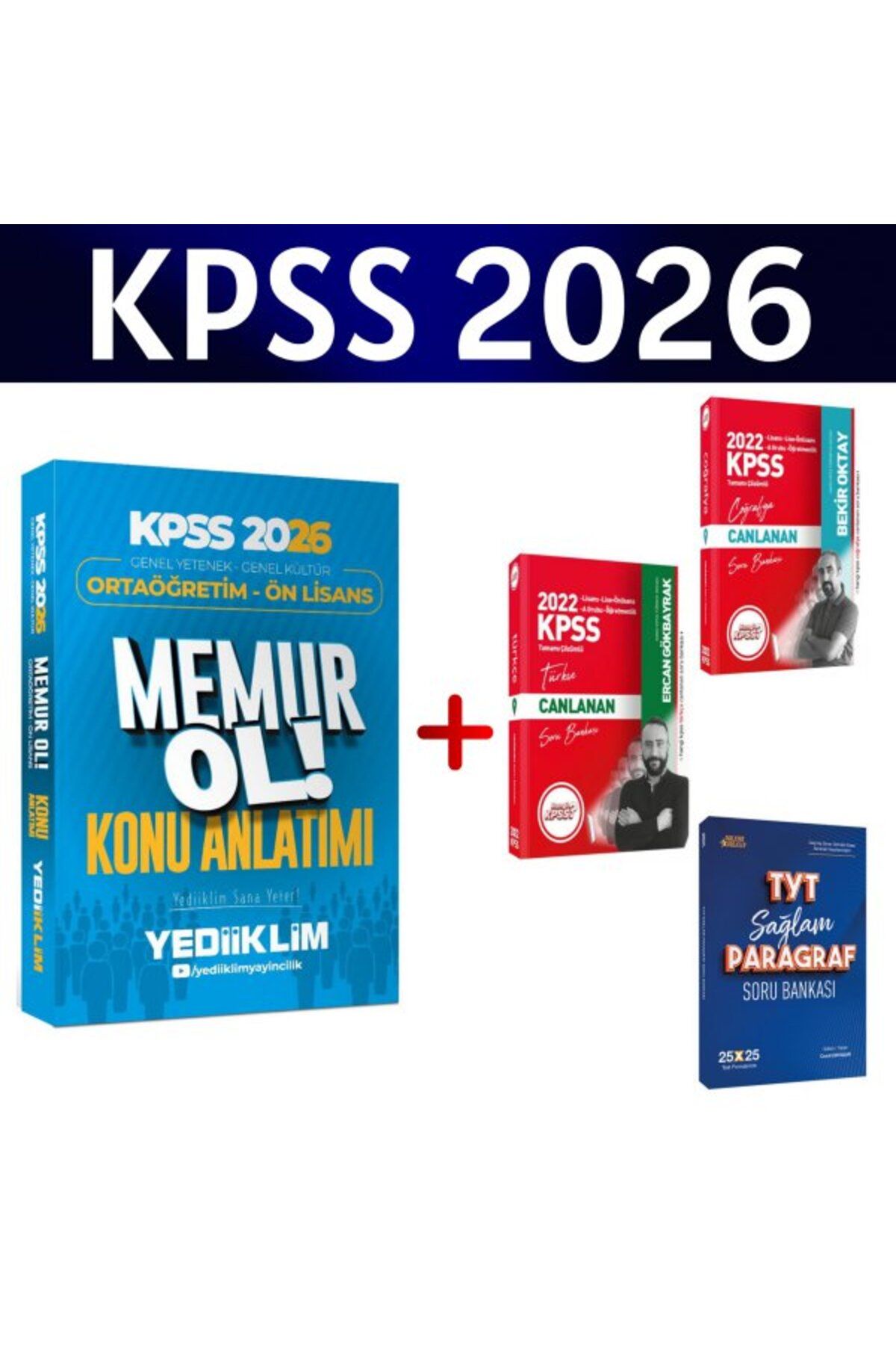 Hangi KPSS Yediiklim 2026 KPSS Ortaöğretim Ön Lisans GY- GK Memur Ol Konu + 3 Soru Bankası Hediye