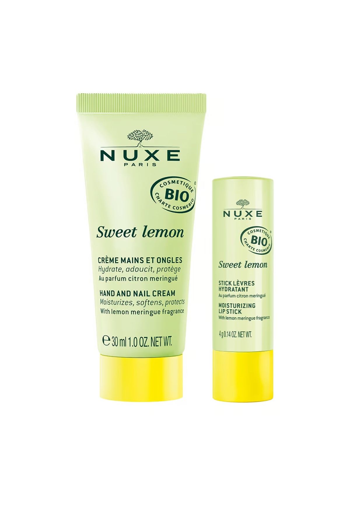 Nuxe-Nuxe Sweet Lemon Set – Moisturizing hand cream 30 ml and lip balm 4 g 1