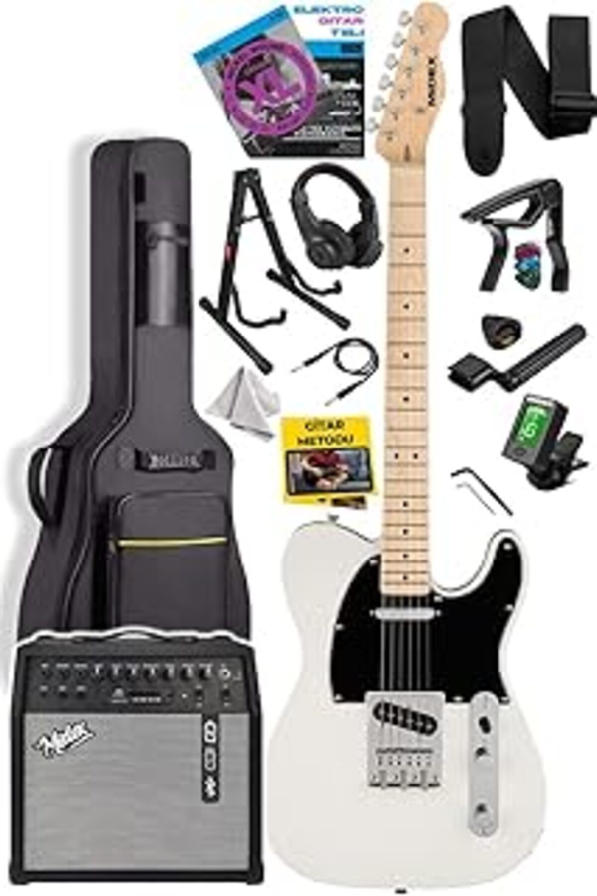 Pazarcan Tlx-50Cr-50Amp Tele Kasa Maple Klavye 2 Single-Coil 50W Amfili Elektro Gitar