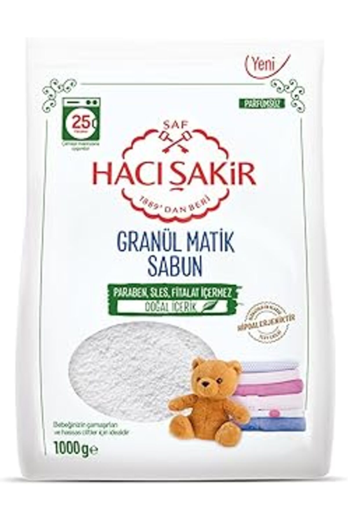 Pazarcan Hacı Şakir Granül Matik Sabun Otomatik Makineler İçin Sabun 25 Yıkama (1 X 1000 G)