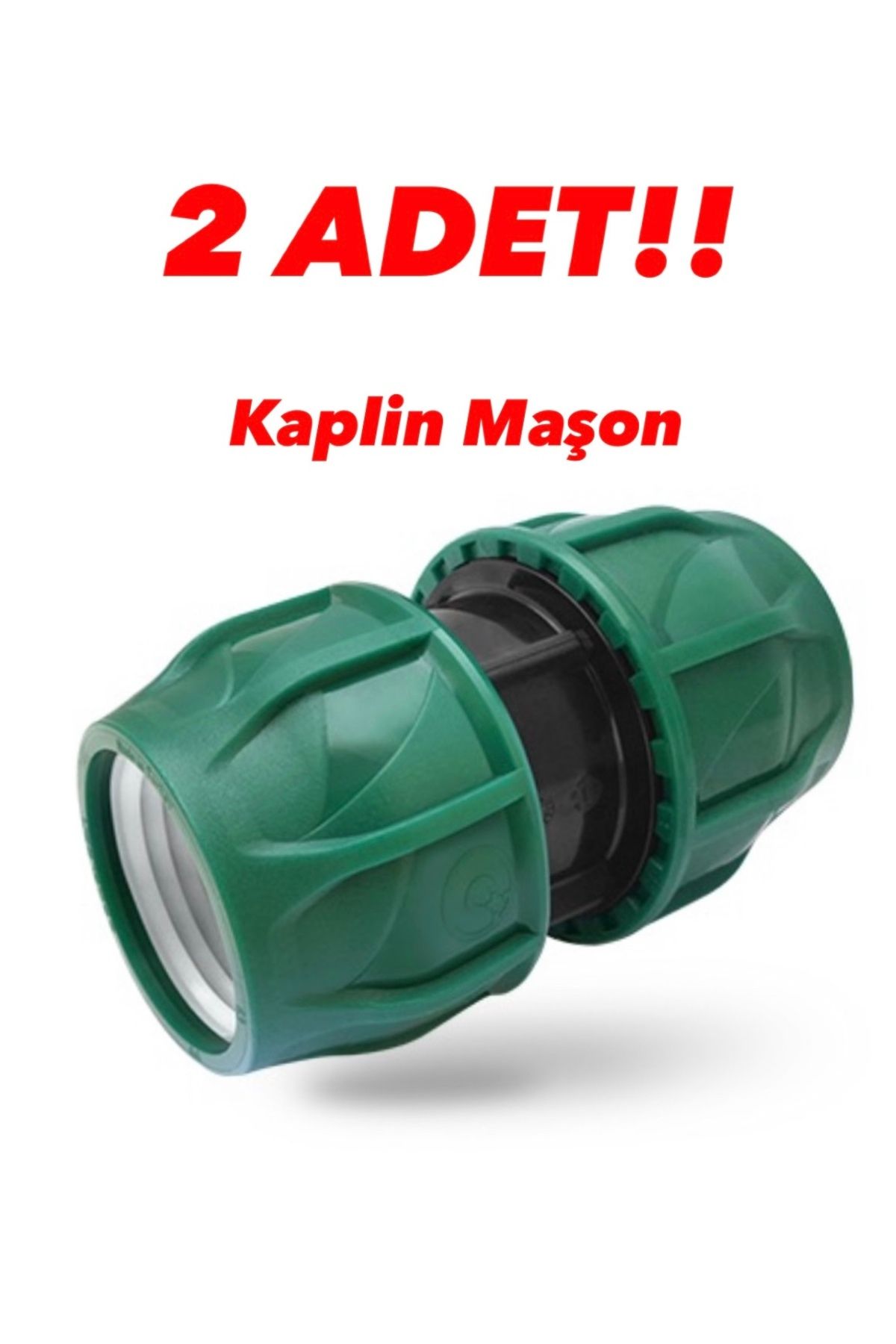 POELSAN 2 Adet – 63 x 63 Yeşil Seri Kaplin Manşon | Poelsan Uyumlu Sulama Bağlantı Parçası