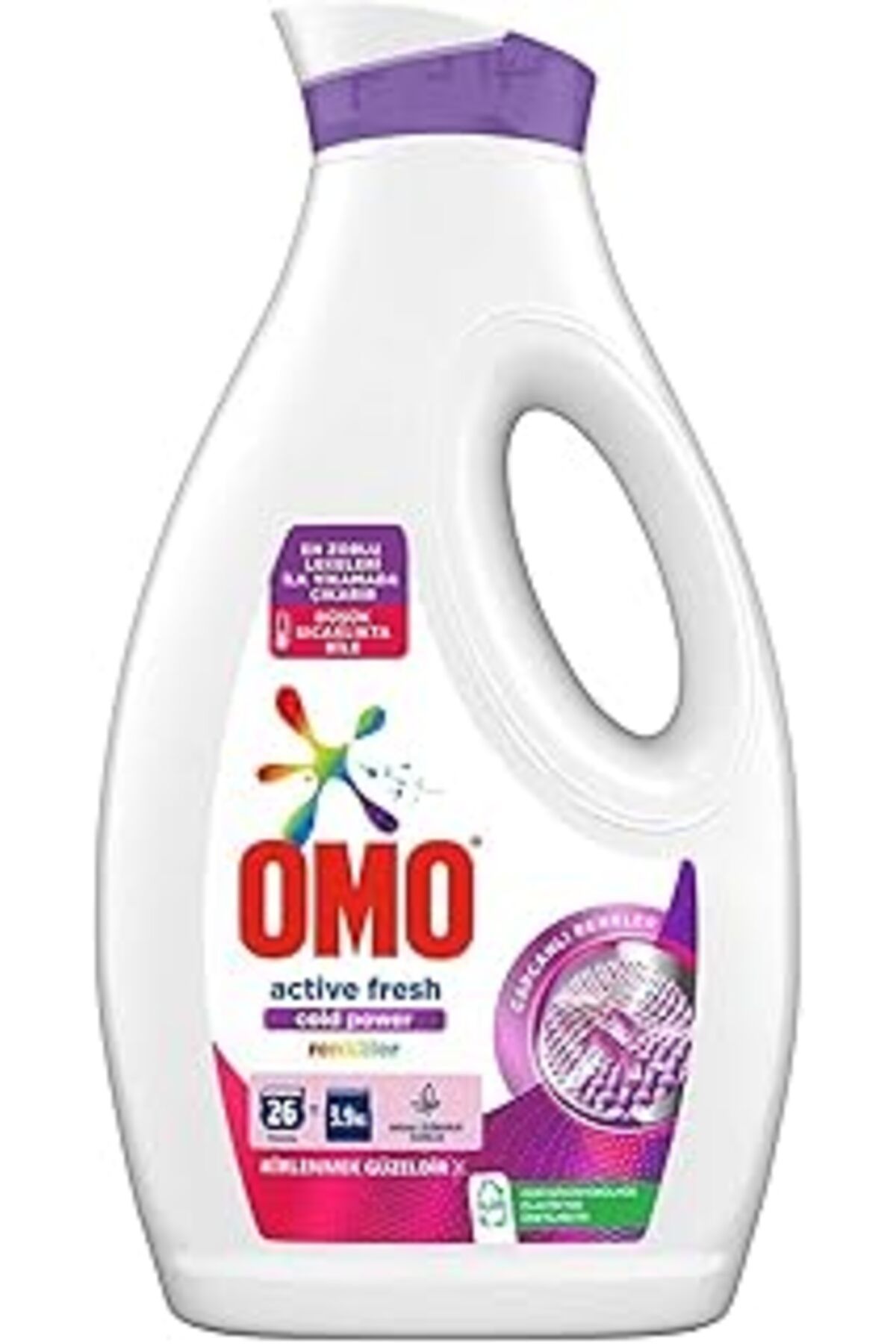 Pazarcan Omo Sıvı Active Fresh Cold Power Renkliler İçin Çamaşır Deterjanı 1690 Ml