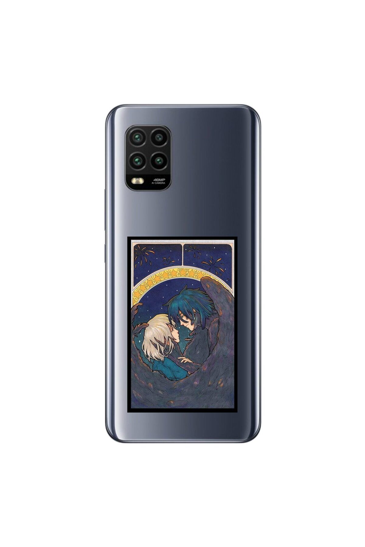 Dali Design Xiaomi Mi 10 Lite Uyumlu Şeffaf Kılıf Howls Moving Castle 3 Tasarımlı