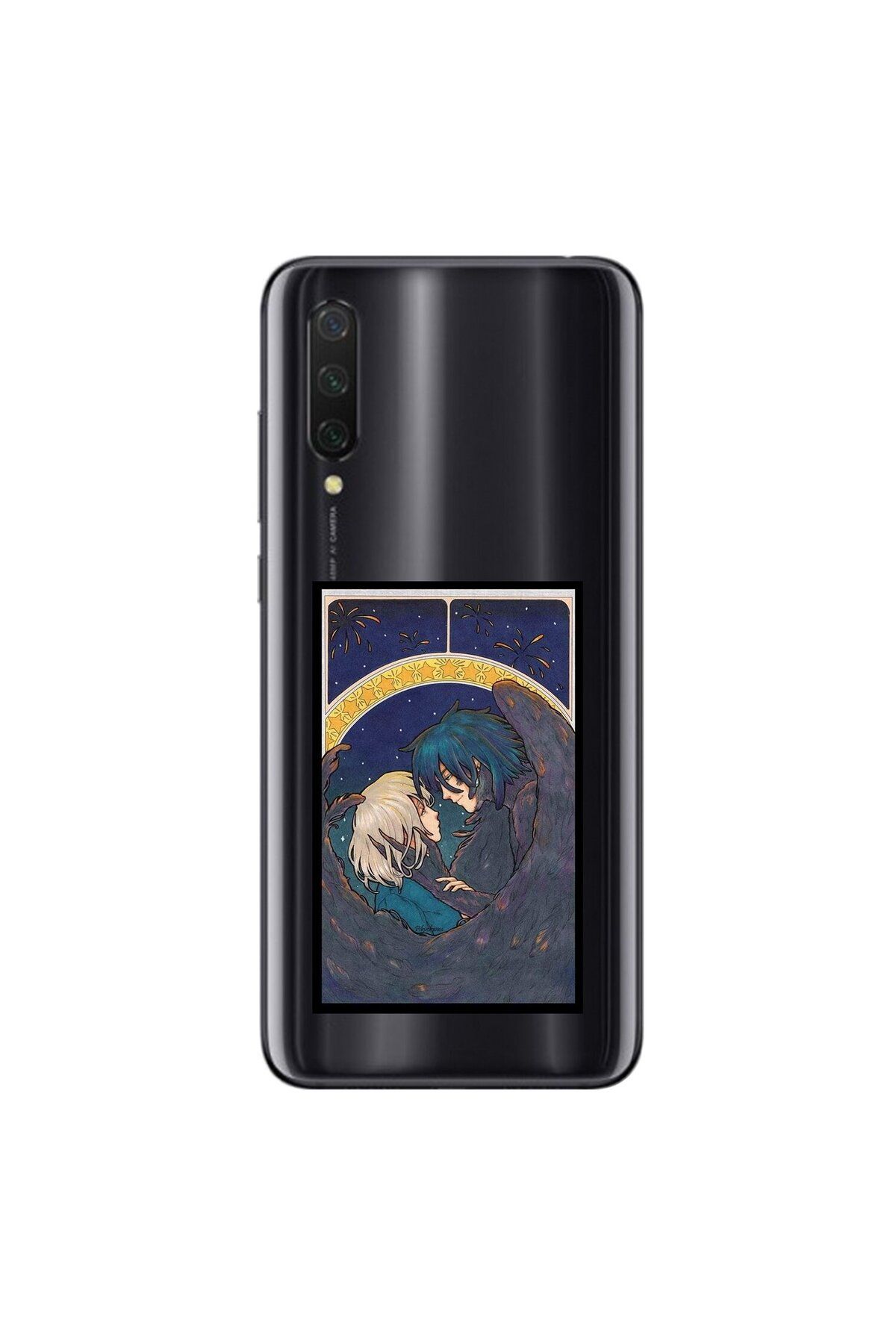 Dali Design Xiaomi Mi 9 Lite Uyumlu Şeffaf Kılıf Howls Moving Castle 3 Tasarımlı