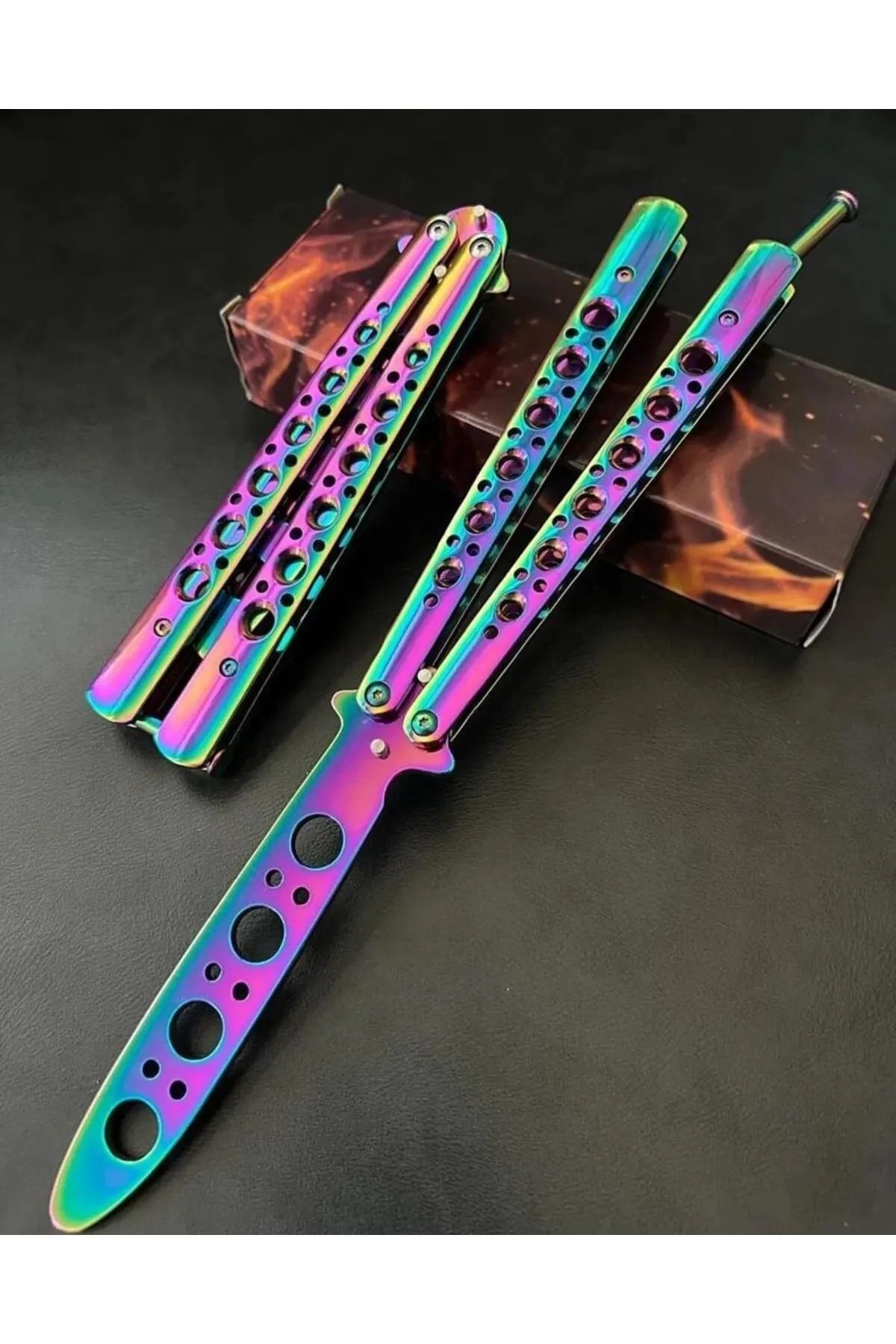 HD Benchmade 24 Cm Rainbow Eğitim Kelebeği En Iyi Kalite Kılıflı