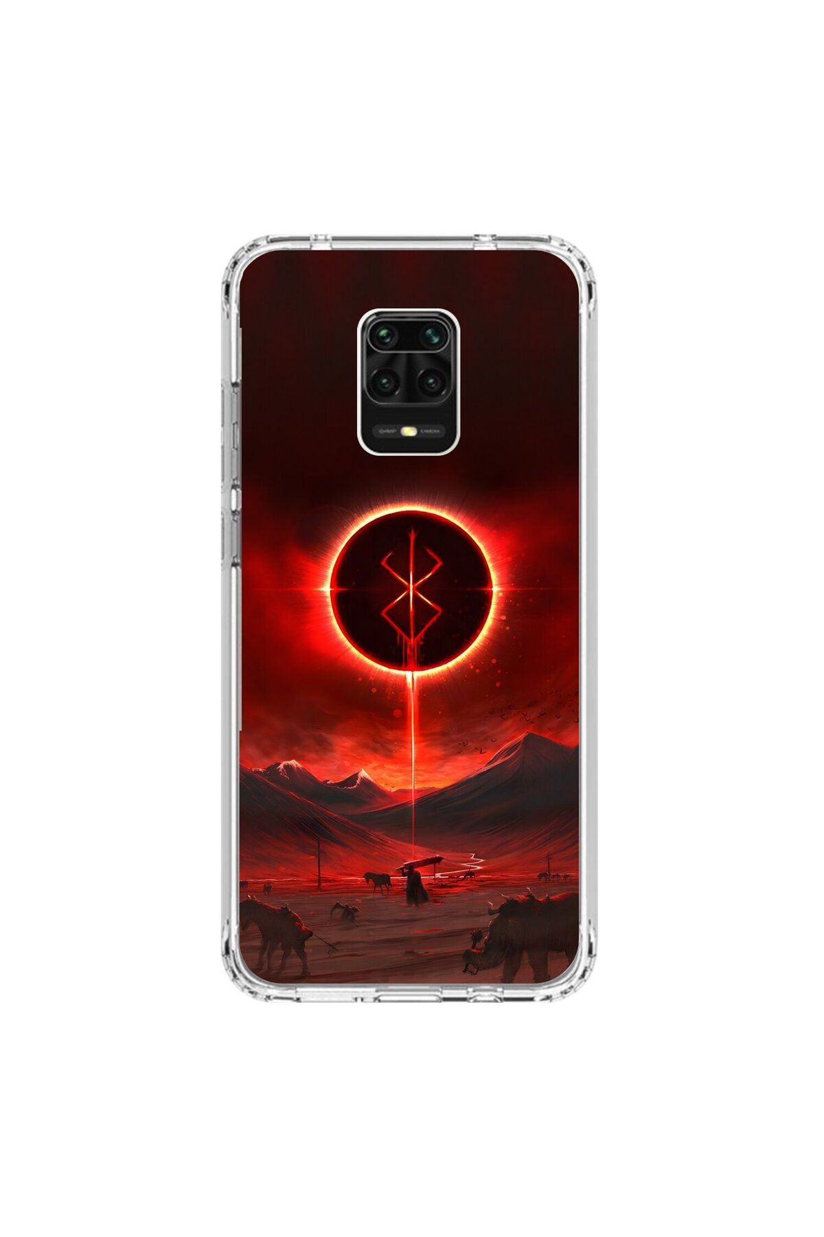 Dali Design Xiaomi Redmi Note 9 Pro Uyumlu Şeffaf Kılıf Berserk 1 Tasarımlı
