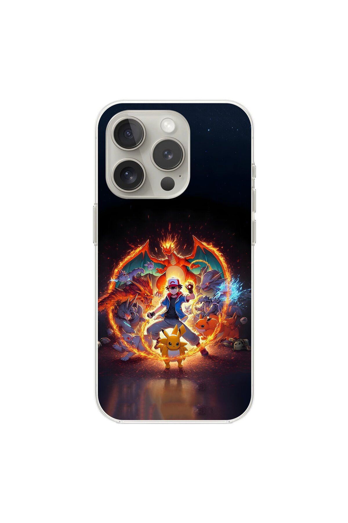Dali Design iPhone 12 Pro Max Uyumlu Şeffaf Kılıf Pokemon 3 Tasarımlı