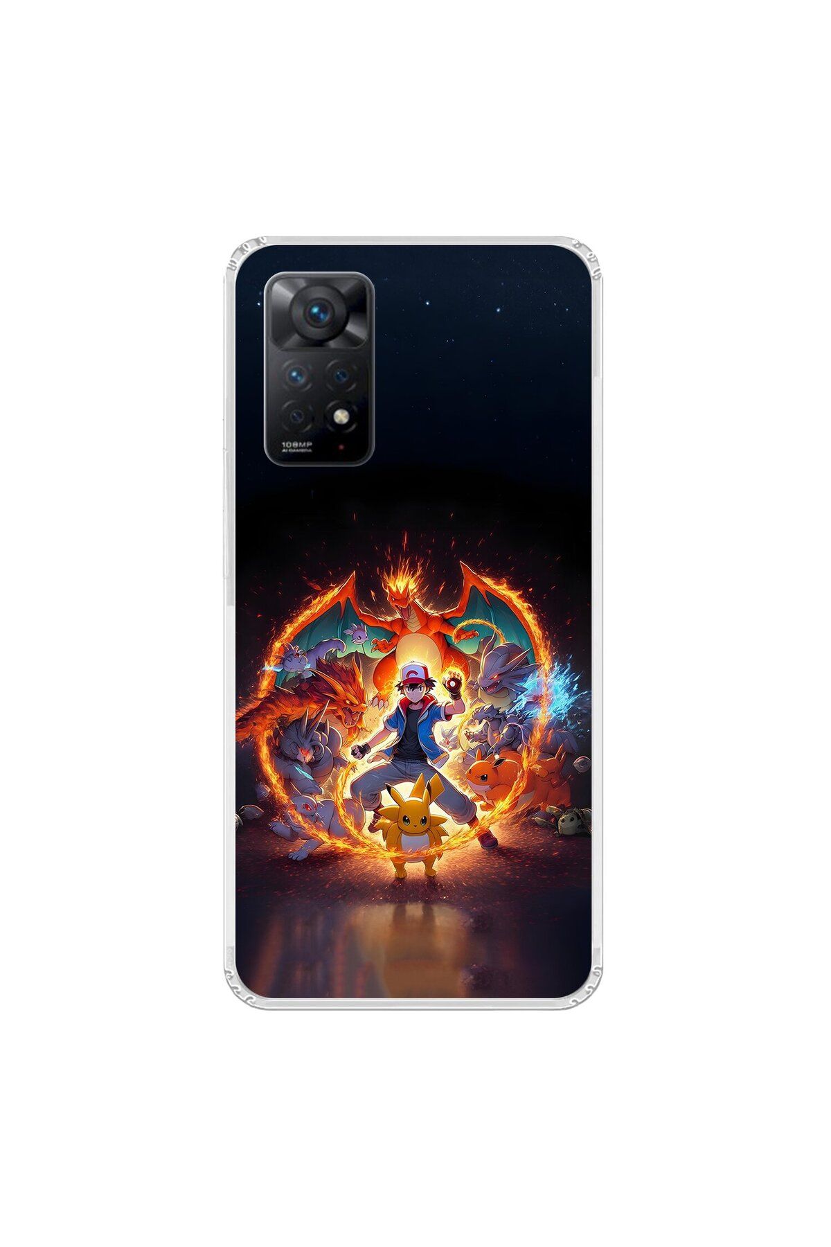 Dali Design Xiaomi Redmi Note 11 Pro Uyumlu Şeffaf Kılıf Pokemon 3 Tasarımlı