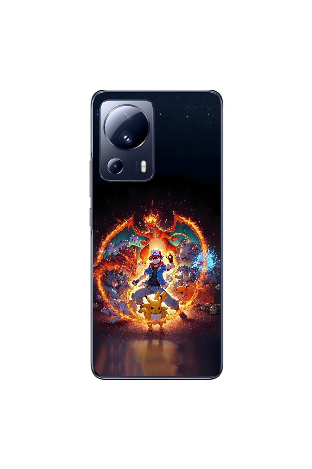 Dali Design Xiaomi Mi 13 Lite Uyumlu Şeffaf Kılıf Pokemon 3 Tasarımlı
