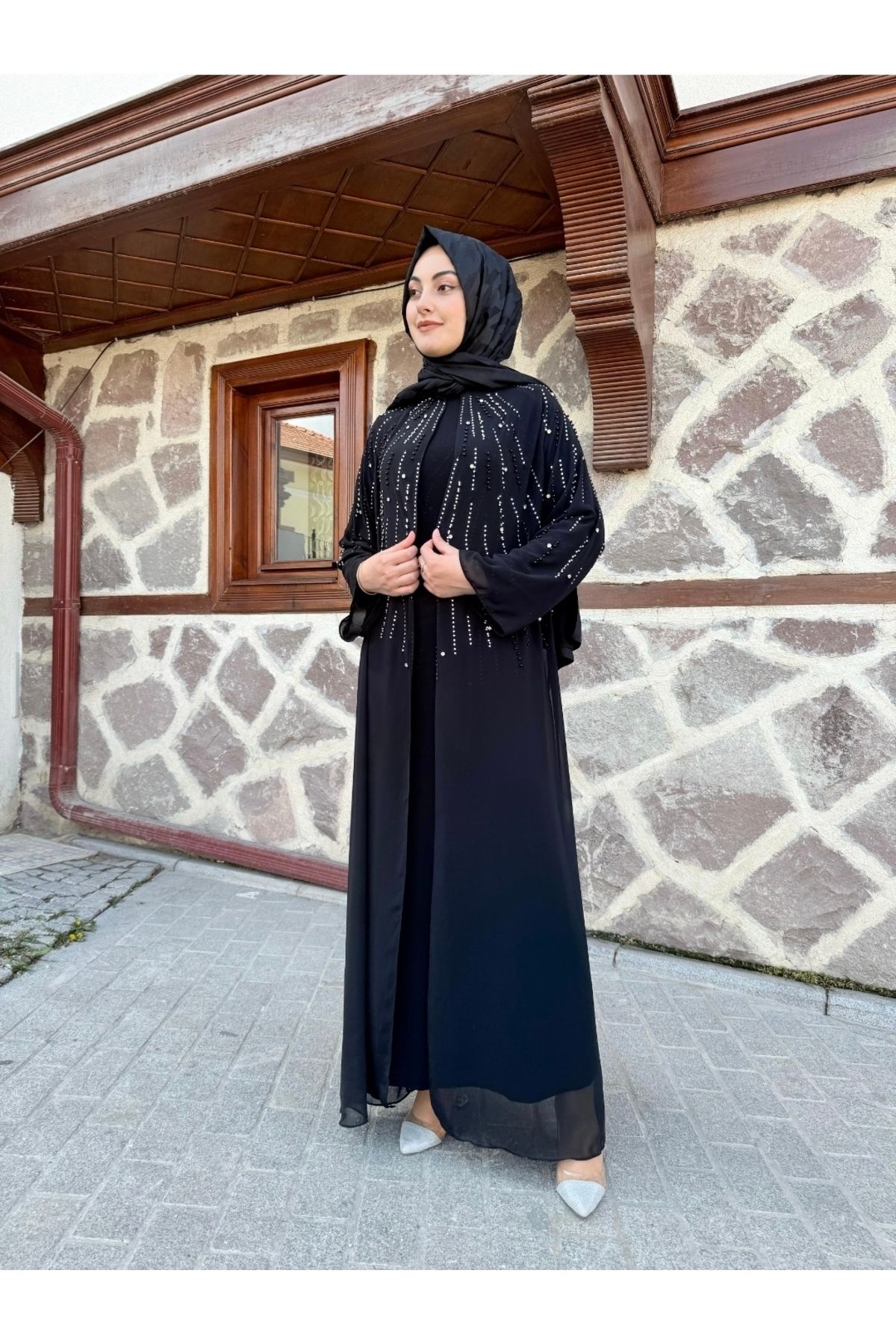 sümeyra İnci işleme abaya takım