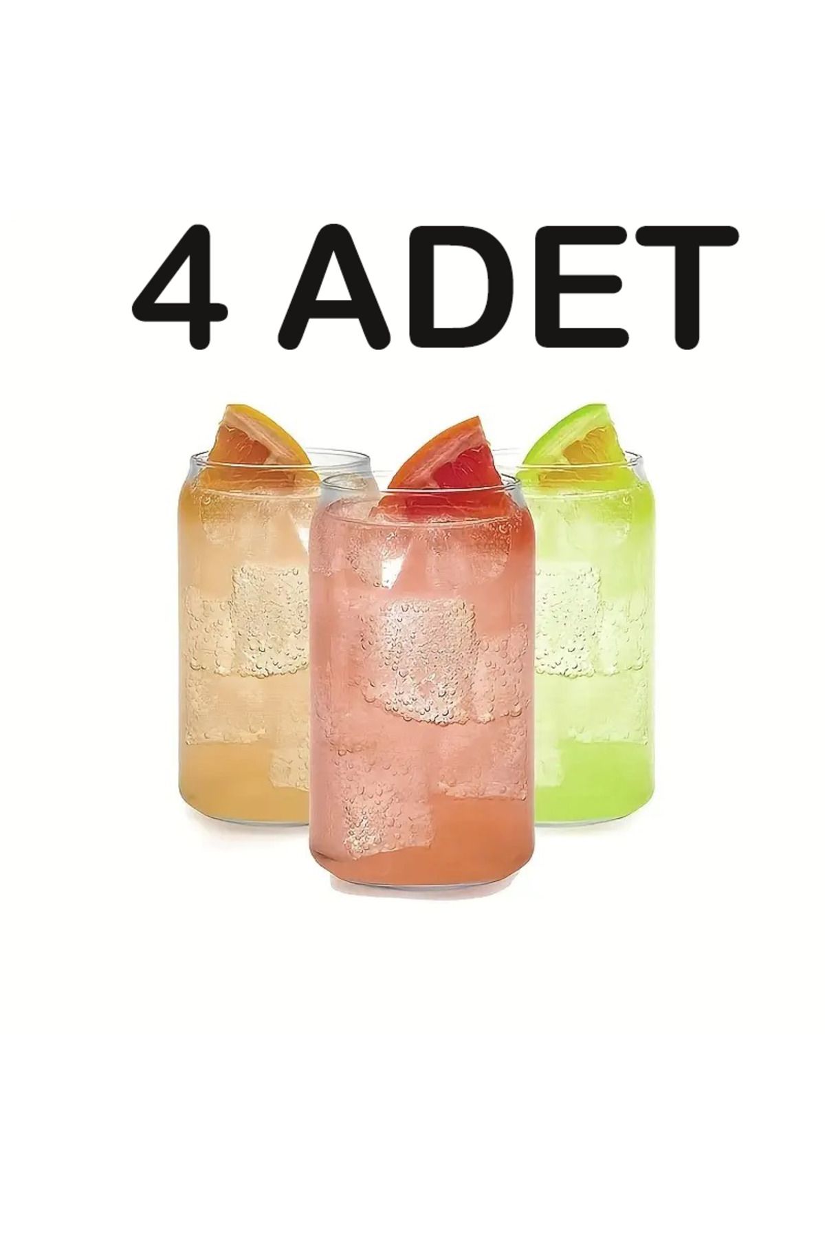 Hiras Dizayn 4 adet Isıya Dayanıklı Borosilikat Cam Kokteyl ve Meşrubat Bardak Soğuk Kahve İçecek Bardak 420ml