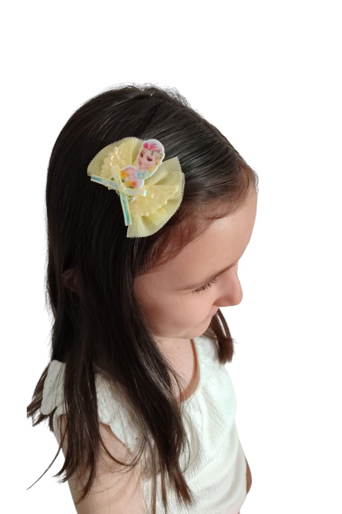 FAMEMUS ACCESSORY Pullu Kanat Üzeri Elsa Model Karışık Renk Çocuk Pens Toka